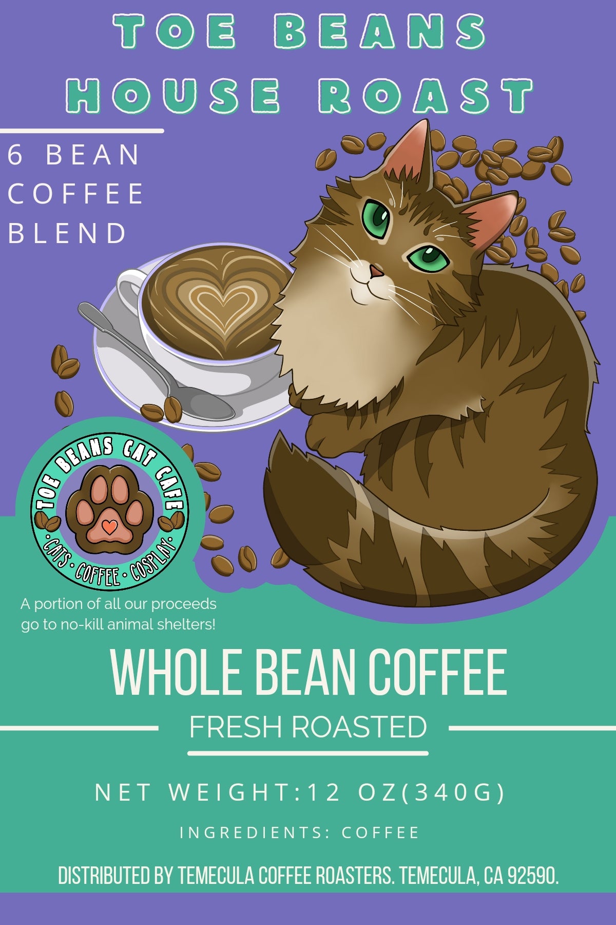 Toe Beans House Roast Whole Bean Coffee