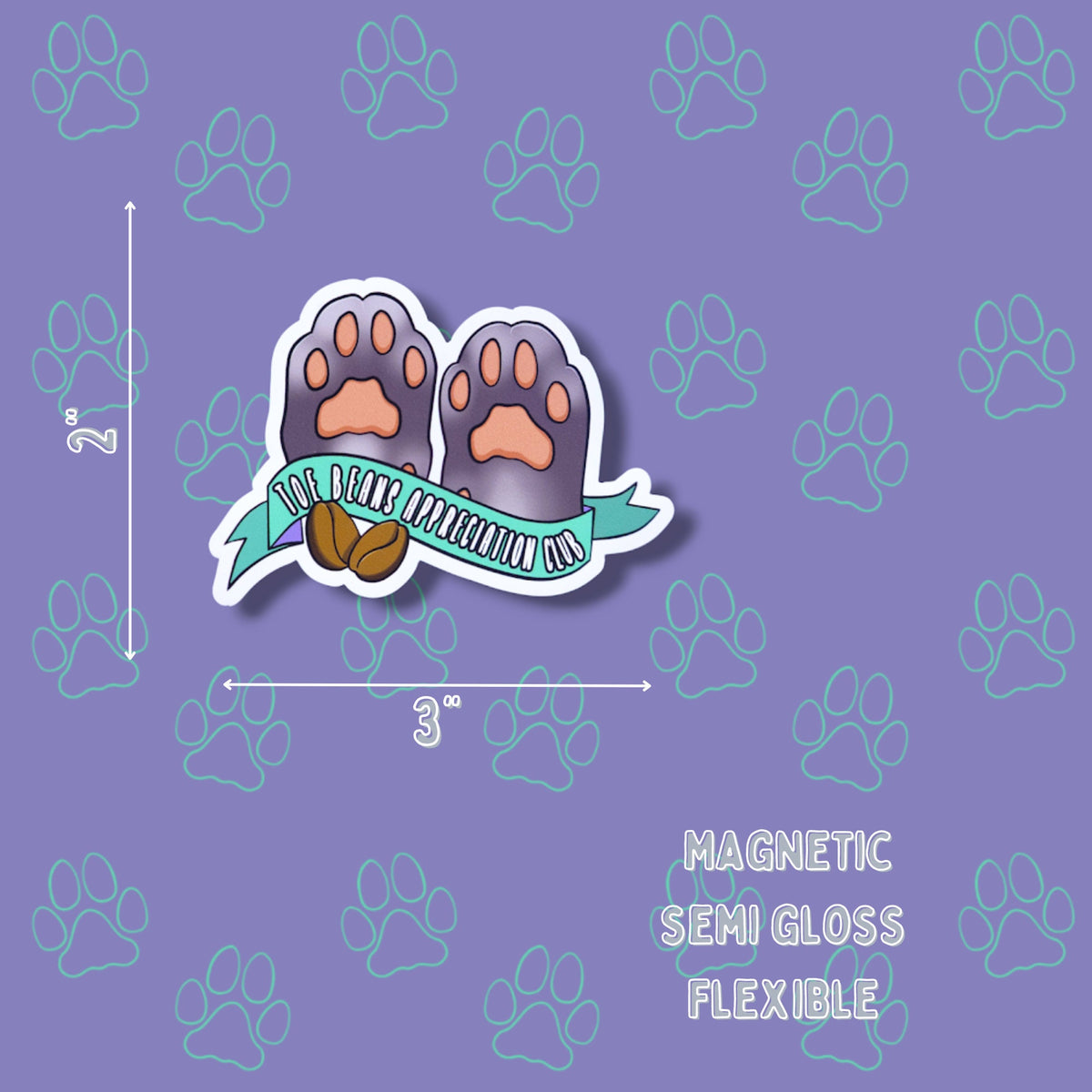 Cat-Cute My Paws Have Claws Flexible Magnet |Cat Fridge Magnet| 3"x2"