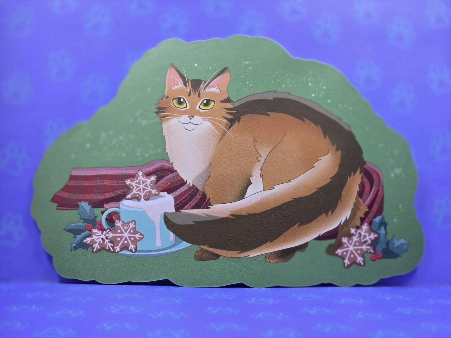 Cat-Cute-Matte Meowliday Cat Sticker |Matte Sticker| 4"x5.93"