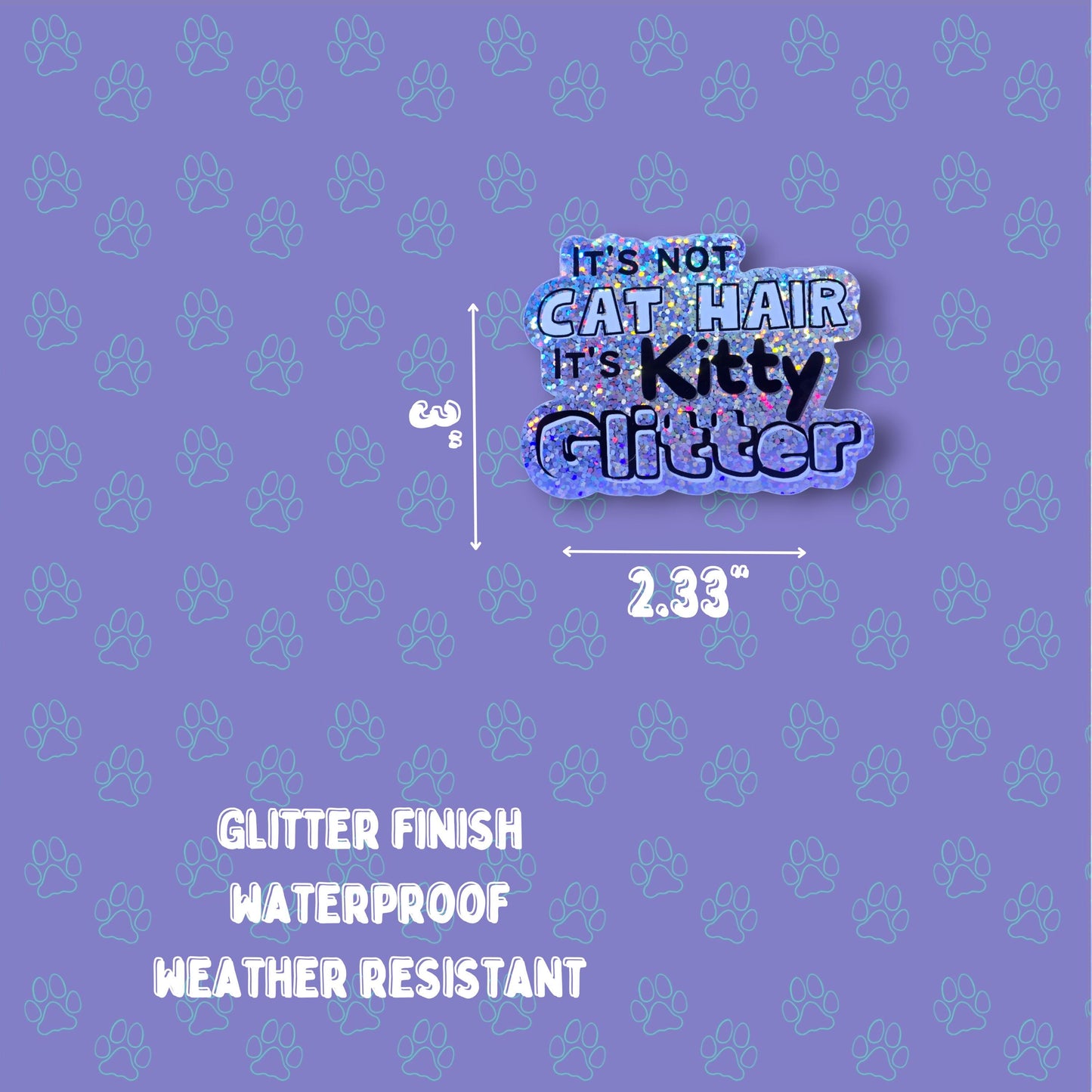 Cat-Cute-Glitter Kitty Glitter |Glitter Sticker| 3"x2.33"