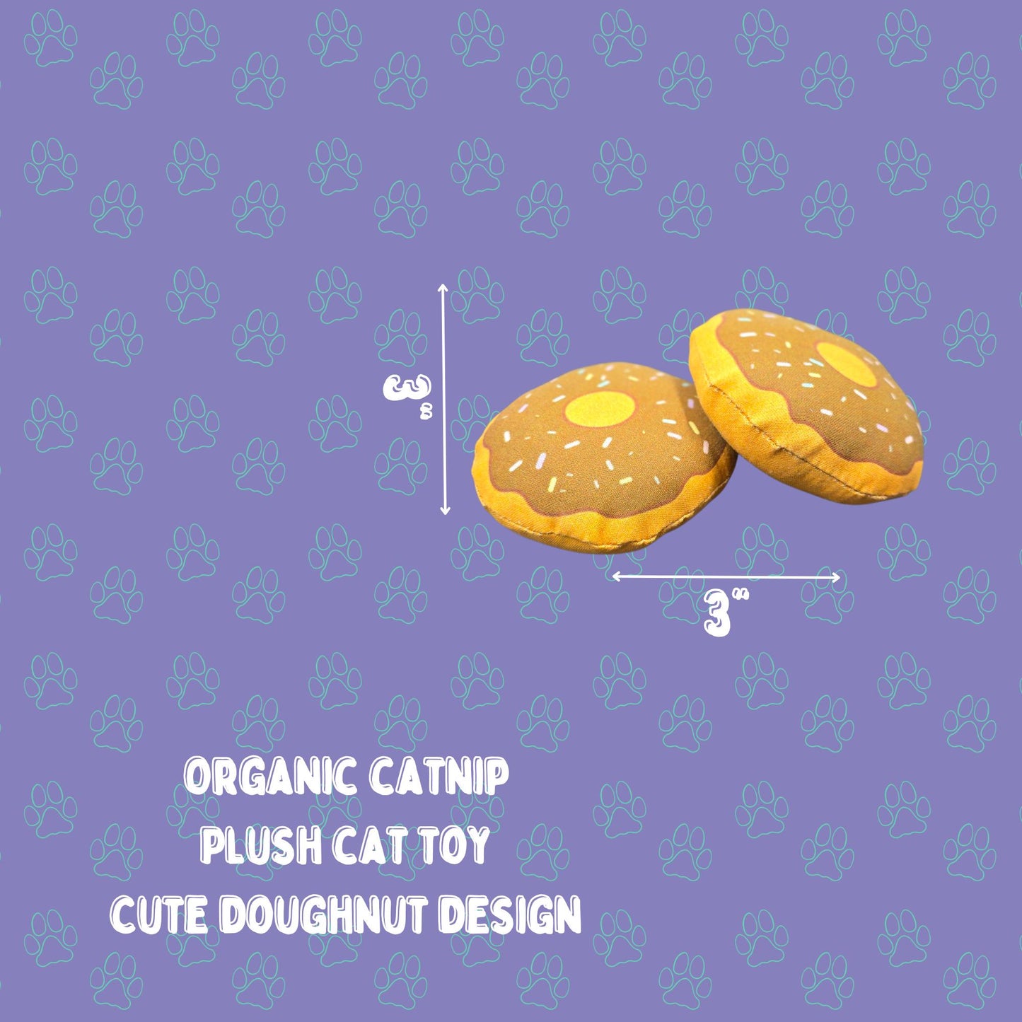 Catnip Filled Doughnut Cat Toy 3" x 3"