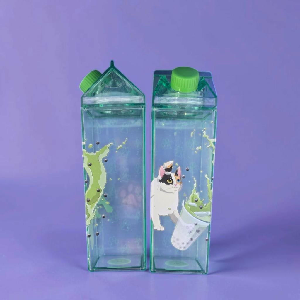 Meowtcha Boba - Japanese Bobtail-17 oz. Milk Carton Drink Bottle