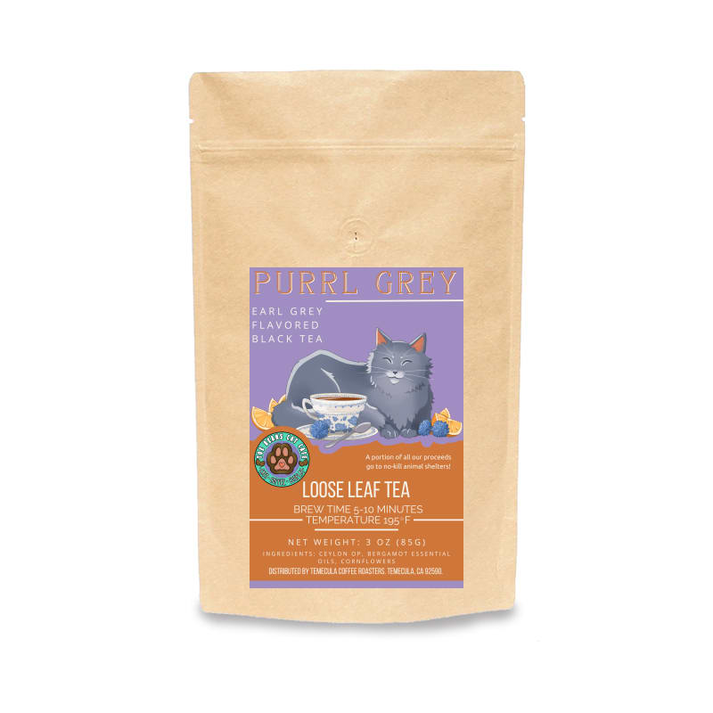 Purrl Grey - Earl Grey Flavored Black Tea - Loose Leaf Tea 3 oz.