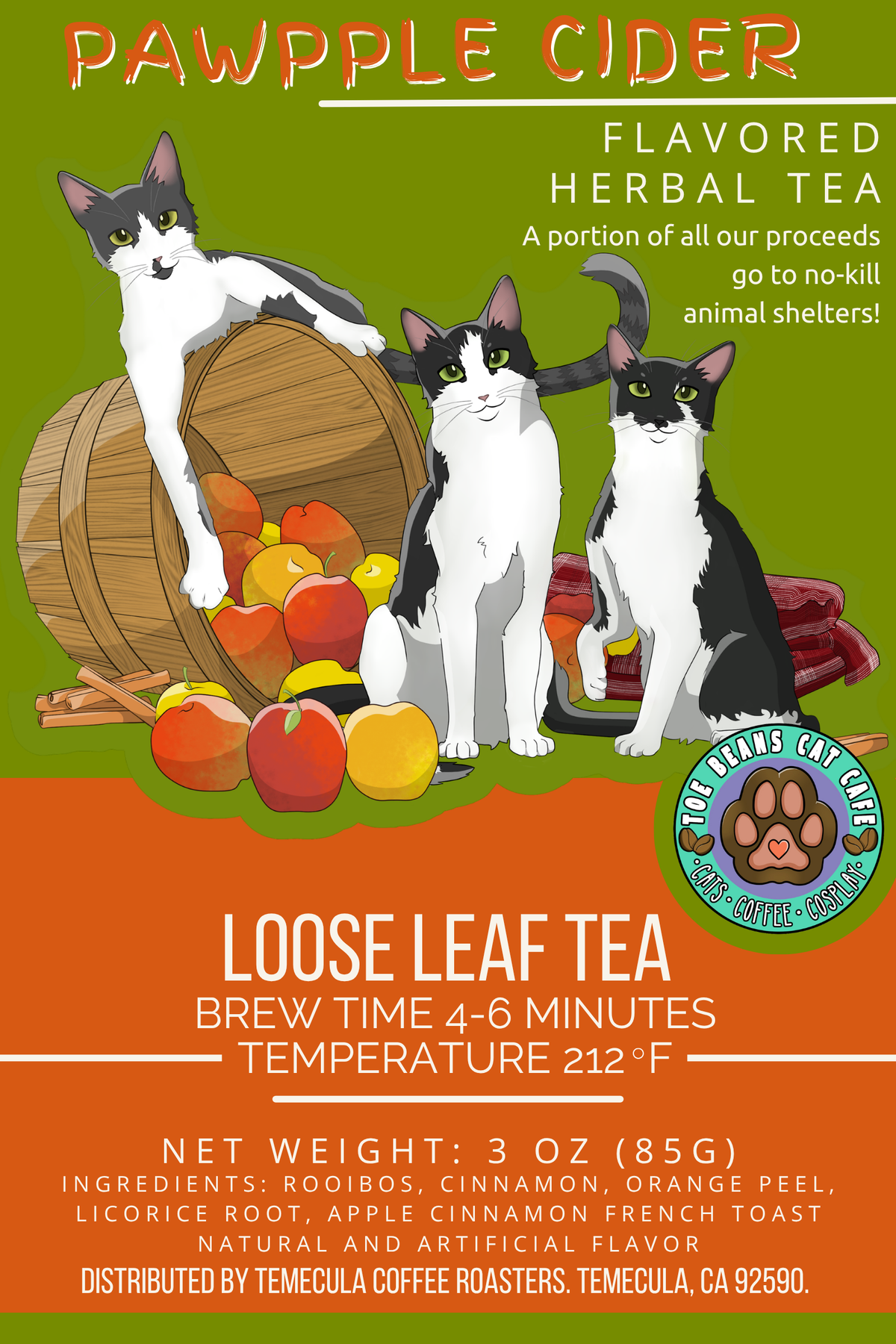Pawpple Cider - Apple Cider Rooibos Tea - Loose Leaf Tea 3 oz.