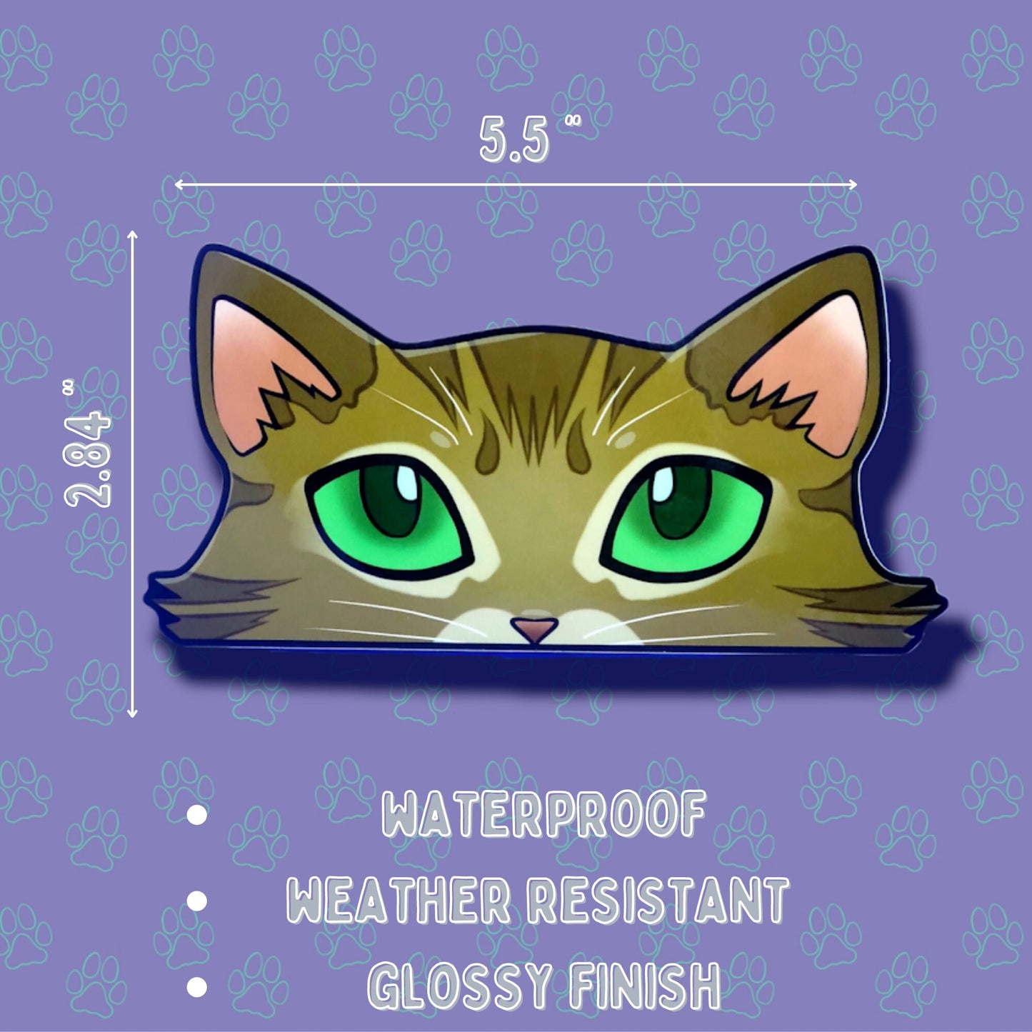 Custom Cat-Window-Peeker Custom Cat Peeking Sticker |Custom Cat Face Paws Sticker| 5.5"x3.5" 5.5"x2.84" 2"x1.05" 2"x1.30"