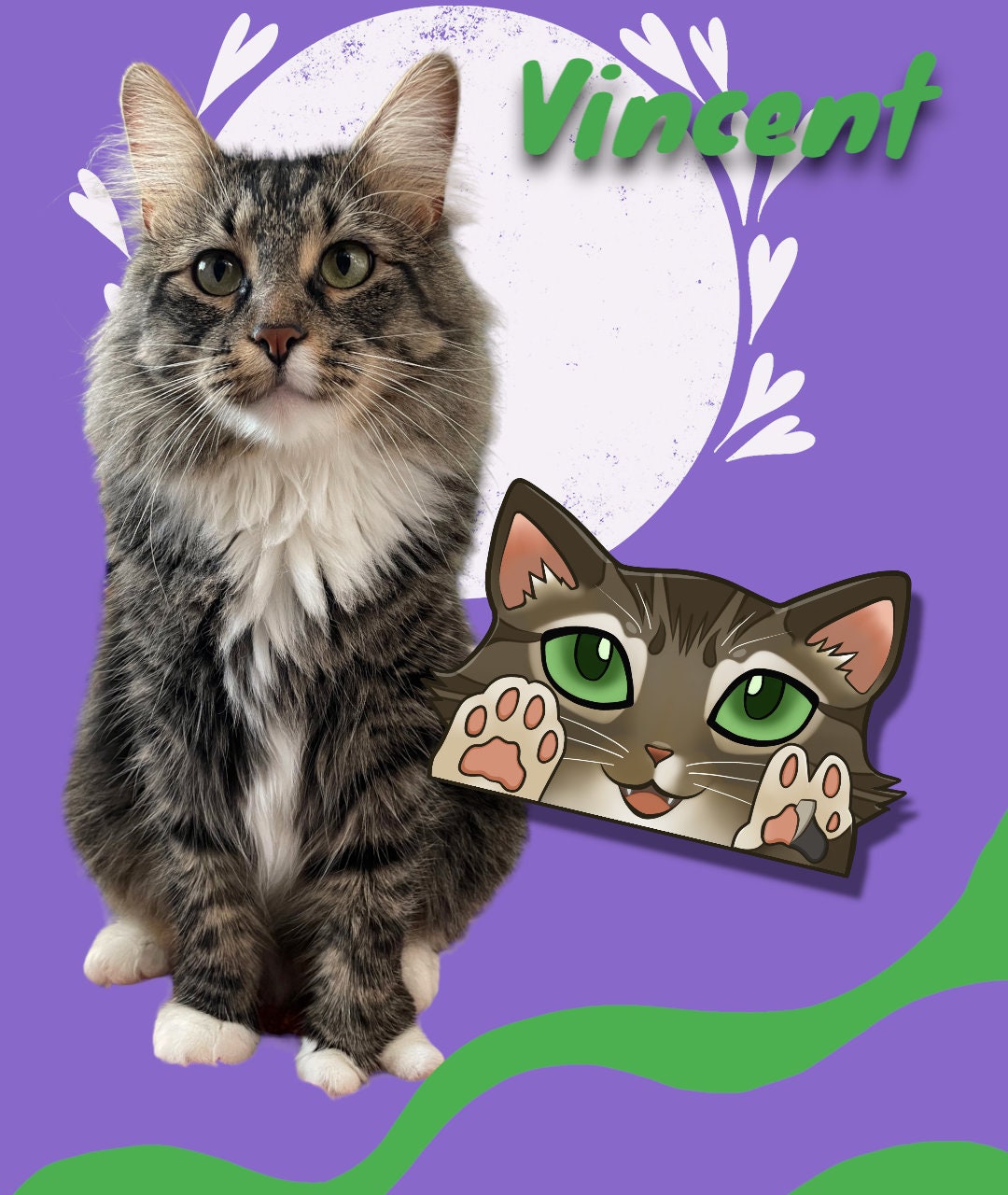 Custom Cat-Window-Peeker Custom Cat Peeking Sticker |Custom Cat Face Paws Sticker| 5.5"x3.5" 5.5"x2.84" 2"x1.05" 2"x1.30"
