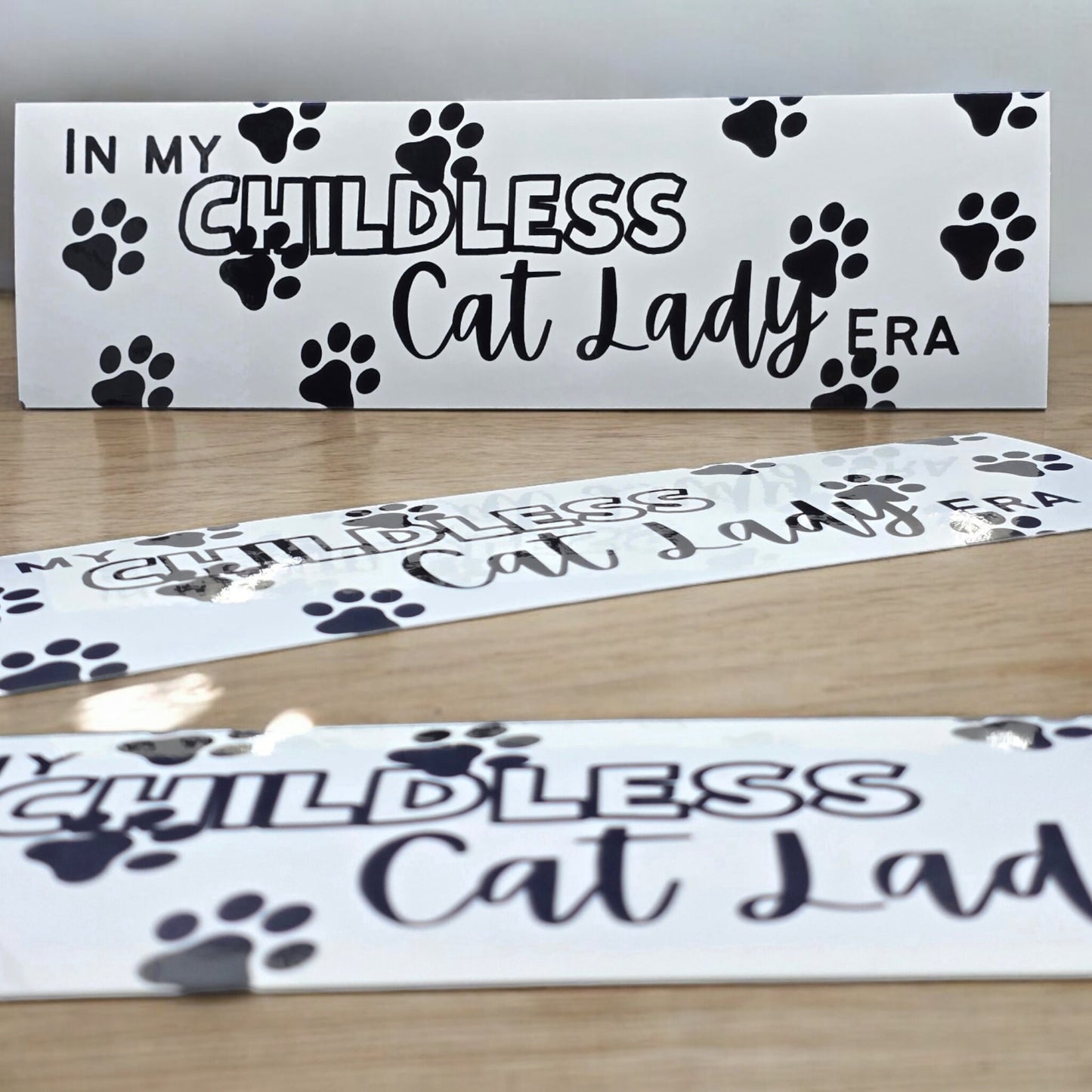 Childless Cat Lady Bumper Sticker - In My Childless Cat Lady Era - Eras Car Sticker 3" x 10"