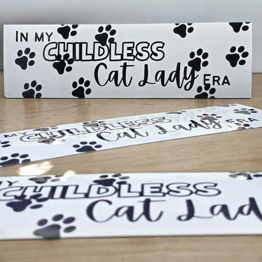 Childless Cat Lady Bumper Sticker - In My Childless Cat Lady Era - Eras Car Sticker 3" x 10"