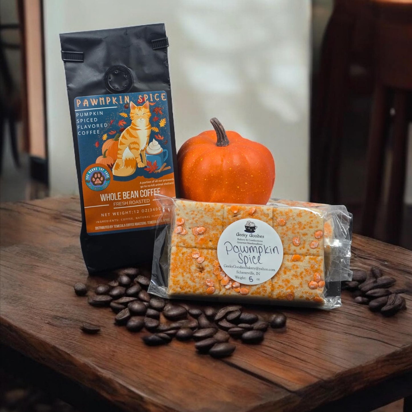 Pawmpkin Spice Marshmallows - 6 Pack Pumpkin Spice Coffee Marshmallow - Gourmet Coffee Infused Marshmallows
