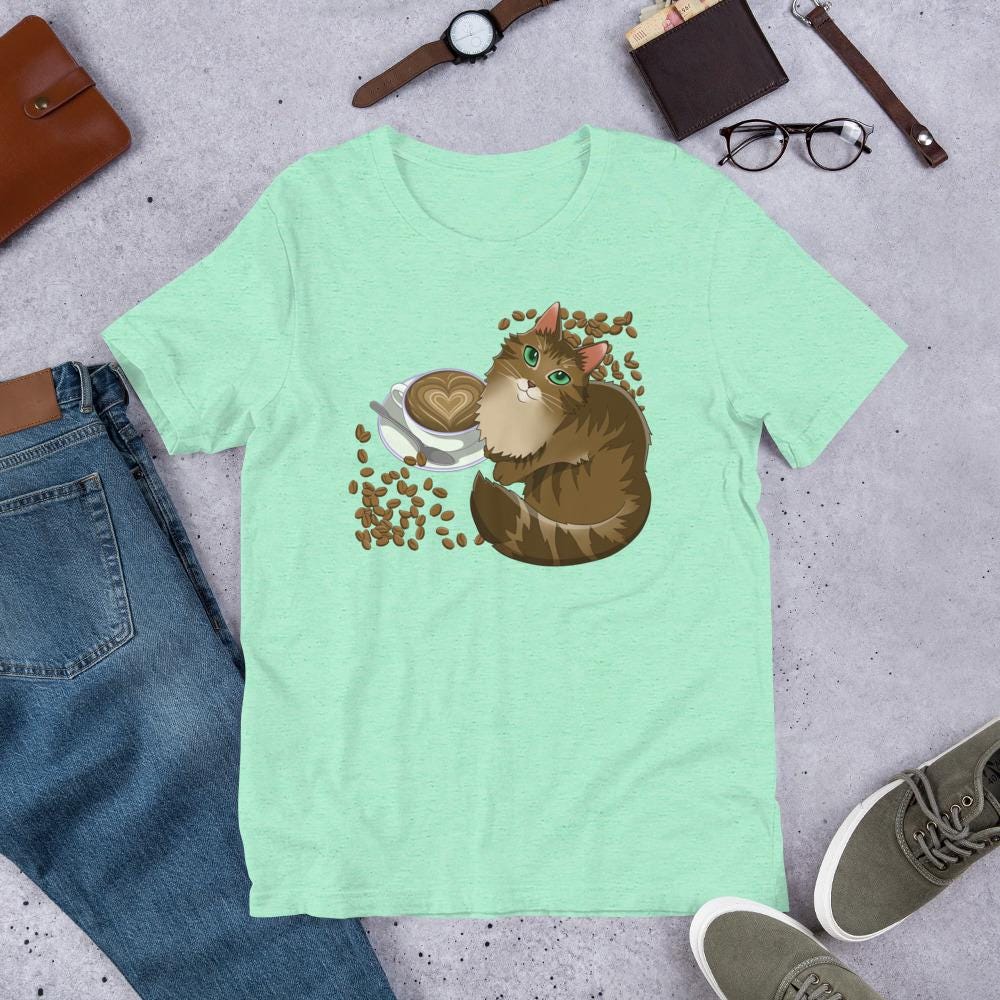 Catpurrccino T-Shirt | Soft Short Sleeve Shirt | S-3XL