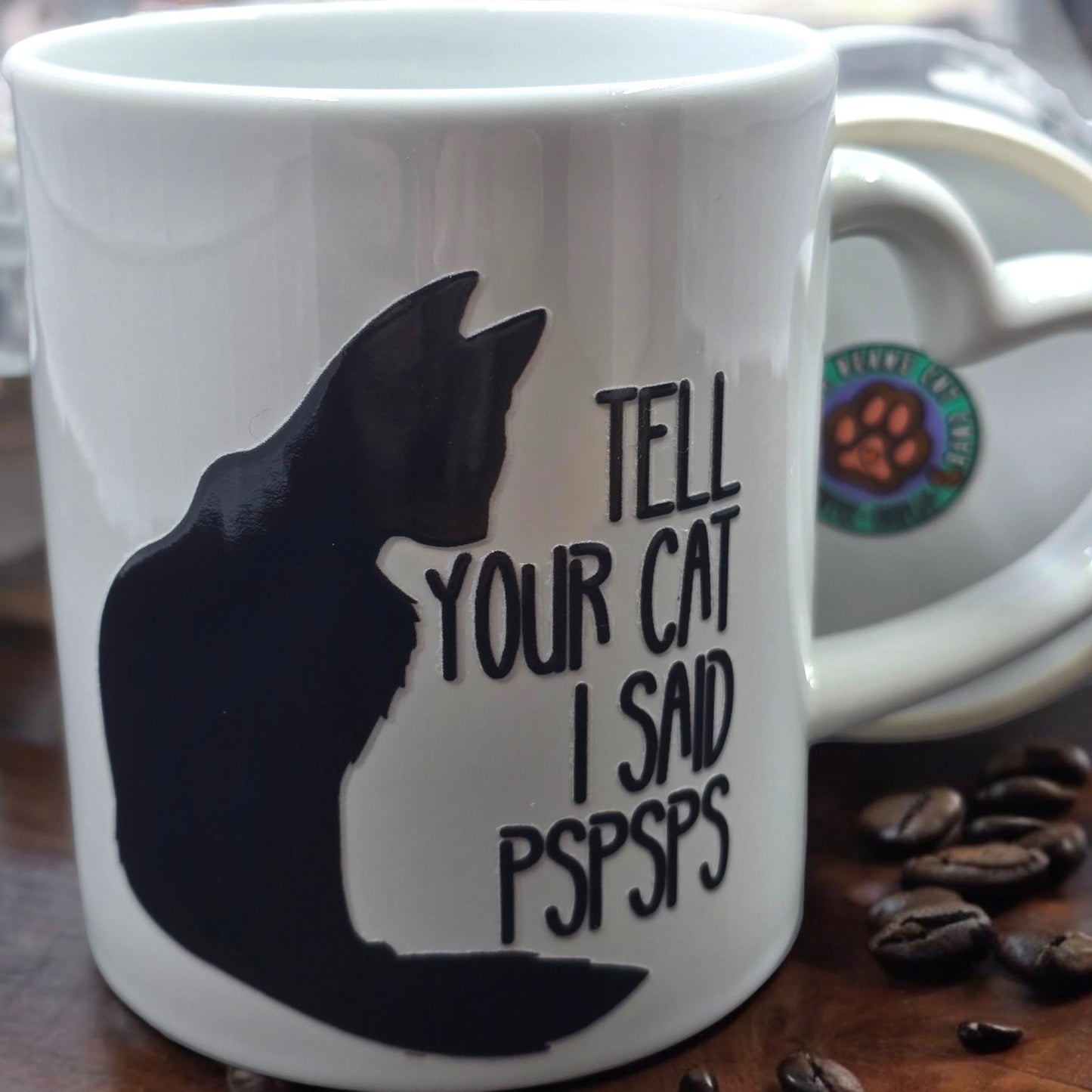 Cat-Mug-Ceramic | Tell Your Cat I Said PsPsPs Mug | Heart Handle Mug 11 oz.