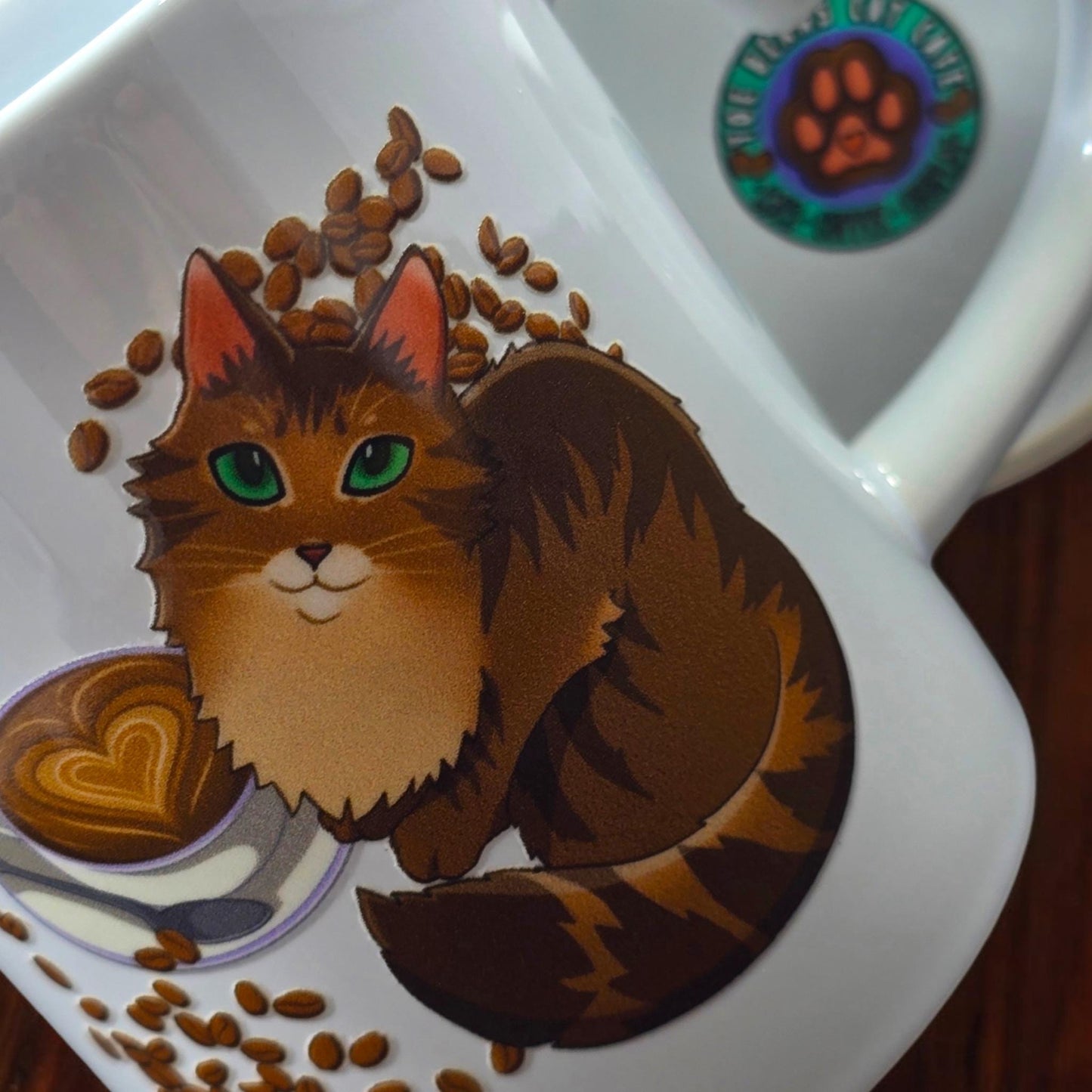 Cat-Mug-Ceramic | Toe Beans Catpurrccino Cat Mug | Heart Handle Mug 11 oz.