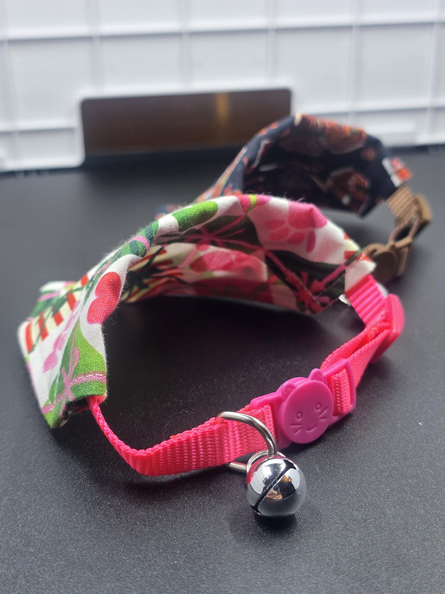 Cat Collars with Bandanas - Holiday Themed Cat Accessories -  Breakaway Cat Collar with Hand Sewn Bandana - Christmas Collar -