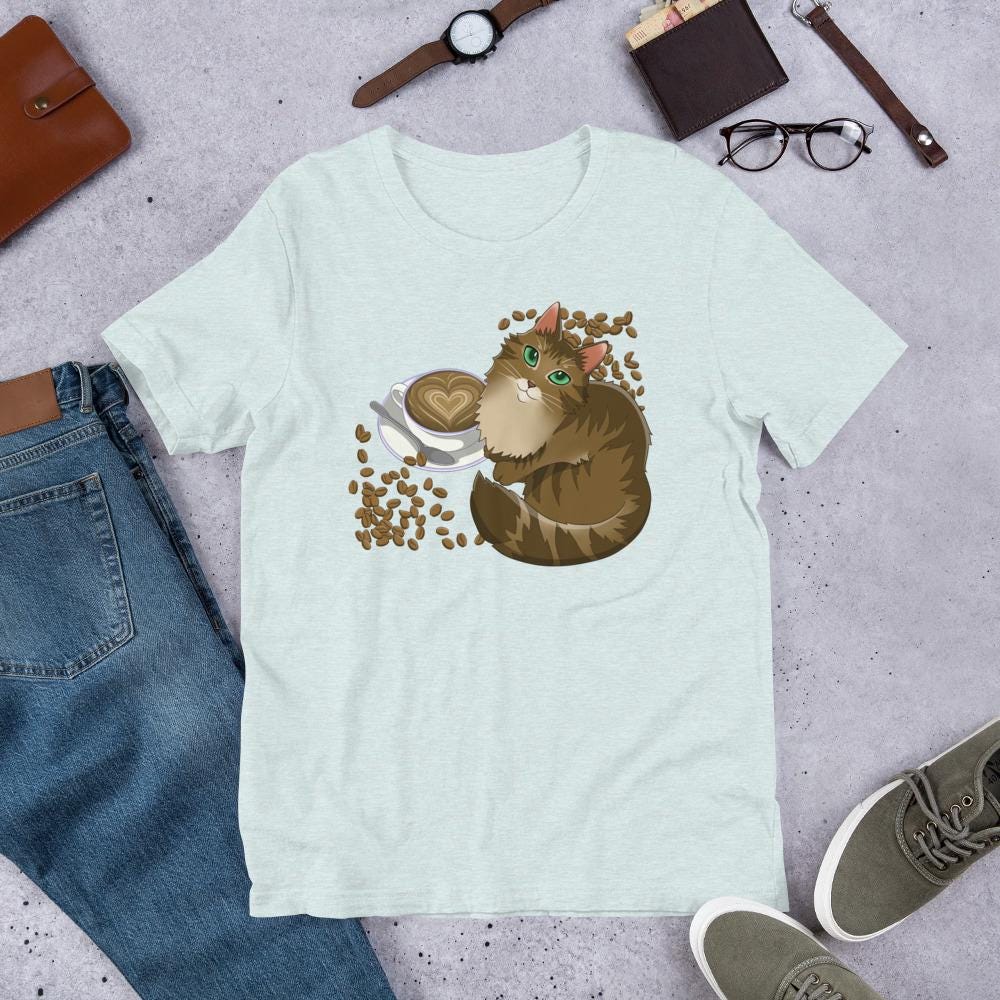 Catpurrccino T-Shirt | Soft Short Sleeve Shirt | S-3XL
