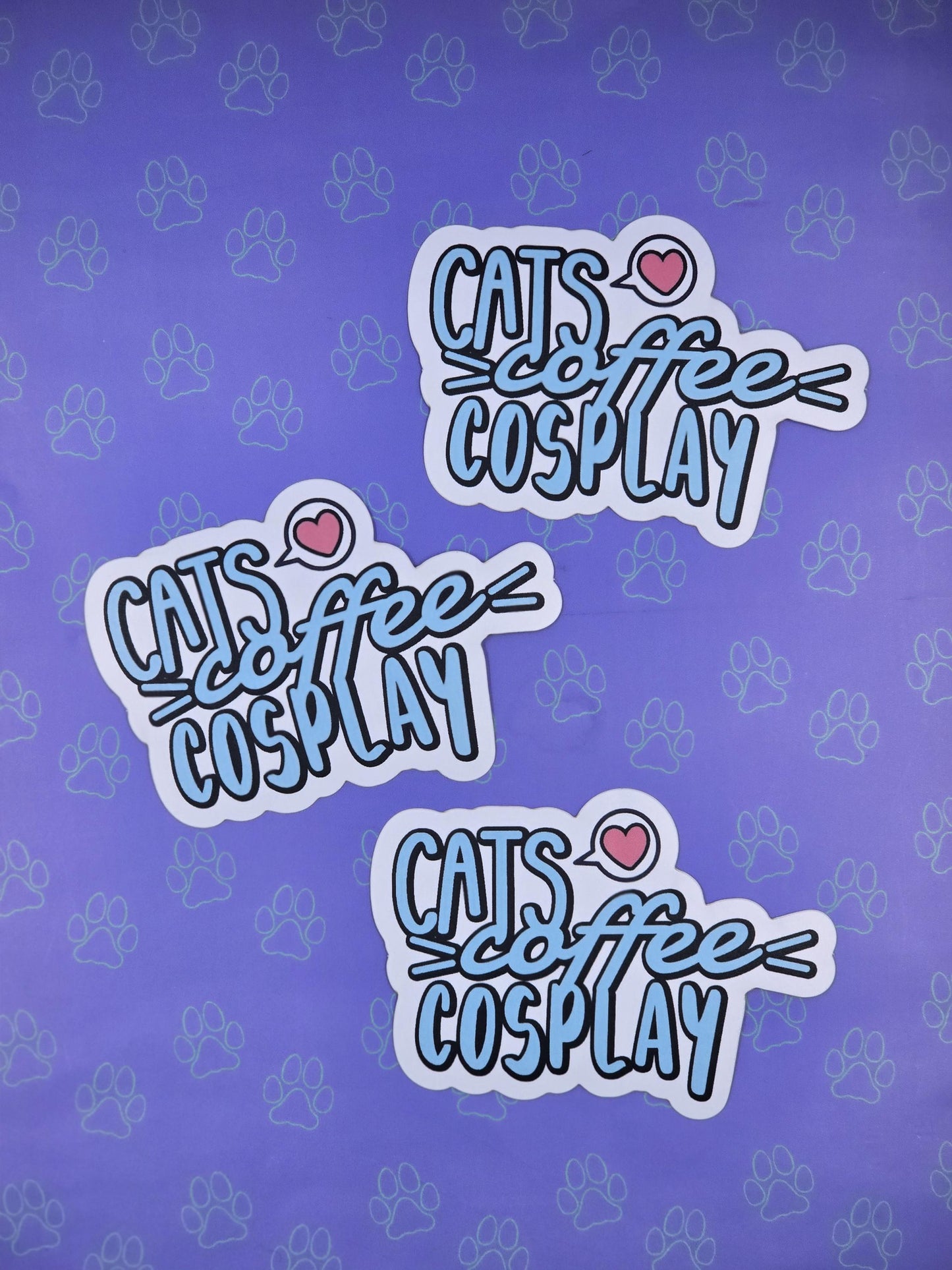 Cute-Matte Cats Coffee Cosplay Sticker |Matte Sticker| 3"x2.15"