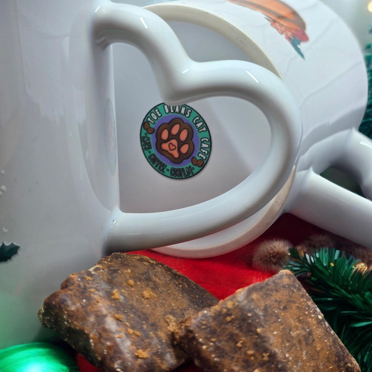 Cat-Mug-Ceramic | Meowliday Blend Cat Mug | Christmas Holiday Heart Handle Mug 11 oz.