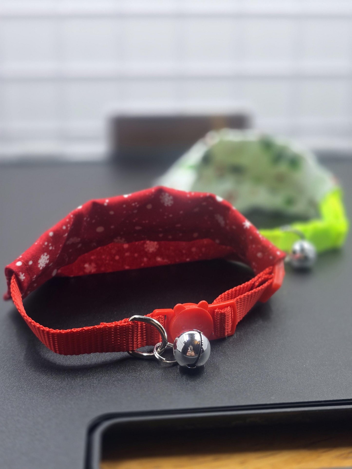 Cat Collars with Bandanas - Holiday Themed Cat Accessories -  Breakaway Cat Collar with Hand Sewn Bandana - Christmas Collar -