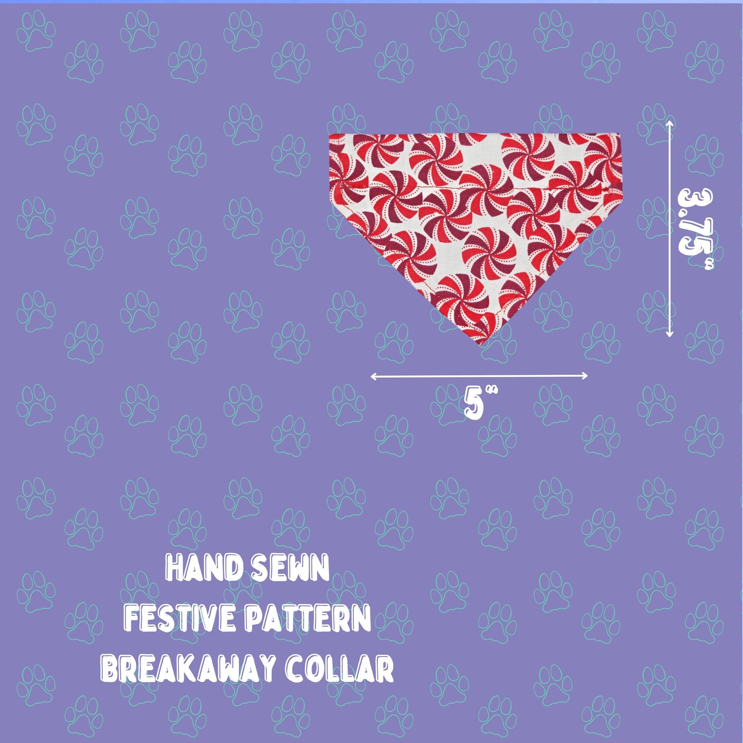 Cat Collars with Bandanas - Holiday Themed Cat Accessories -  Breakaway Cat Collar with Hand Sewn Bandana - Christmas Collar -