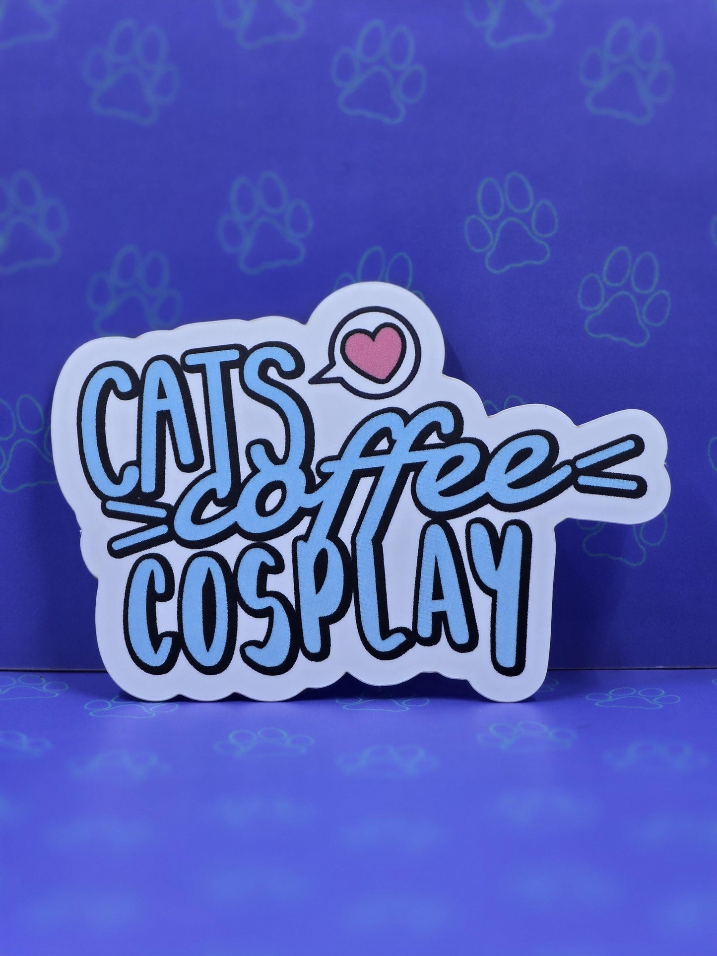 Cute-Matte Cats Coffee Cosplay Sticker |Matte Sticker| 3"x2.15"