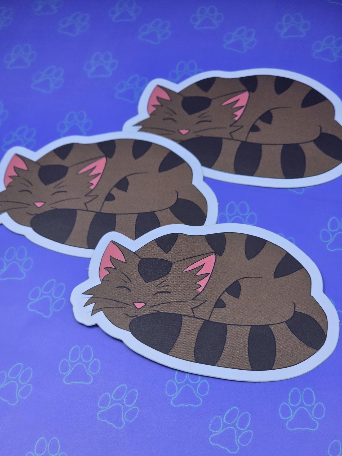 Cute-Matte Eepy Kitty - Sleeping Cat Sticker |Matte Sticker| 3"x1.93"