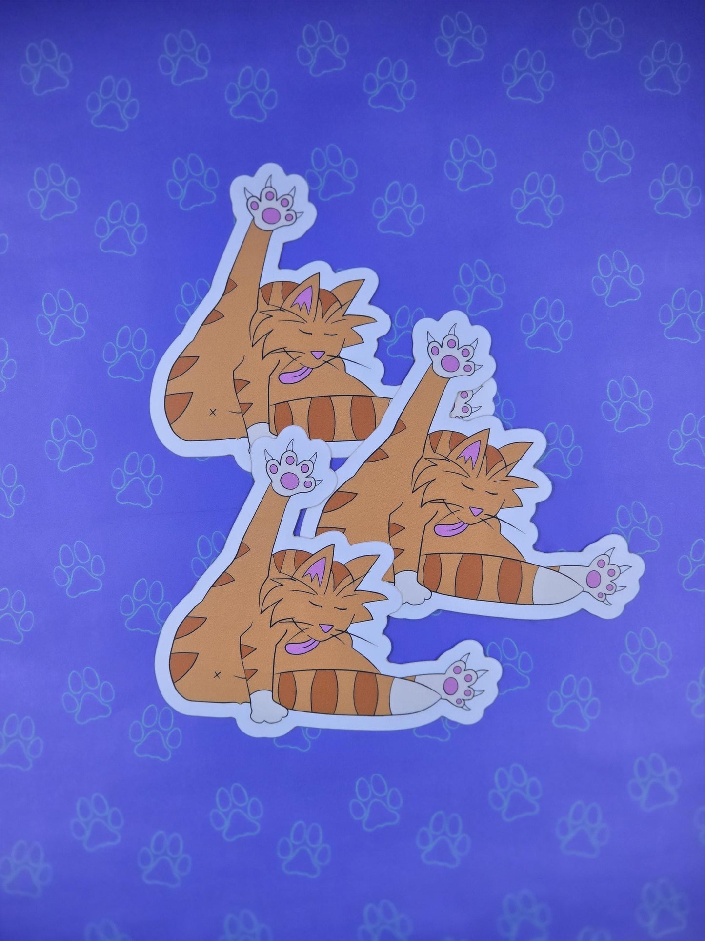 Cute-Matte Turkey Leg Kitty - Grooming Cat Sticker |Matte Sticker| 3"x2.7"