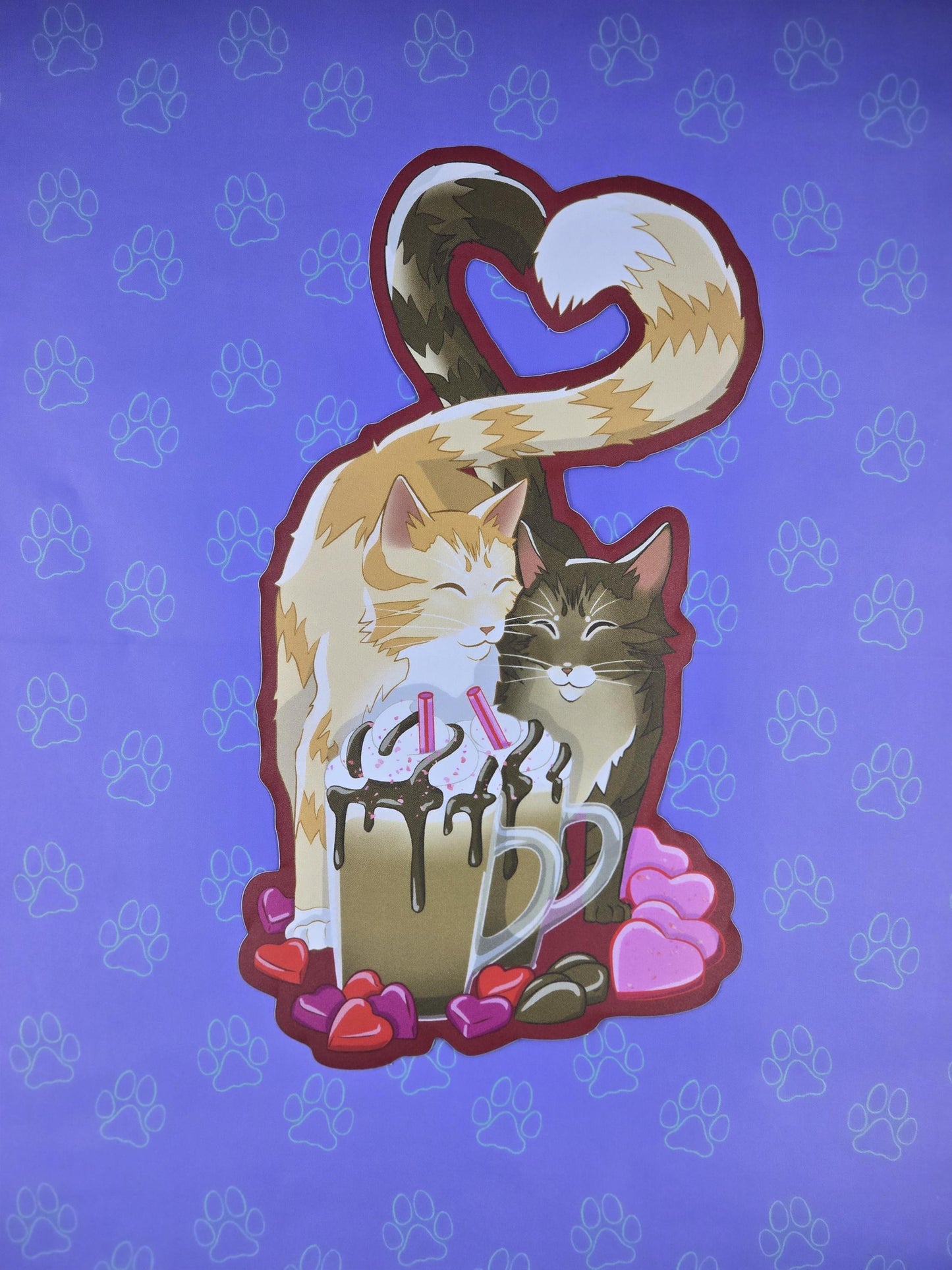 Cat-Cute-Matte Purrfect Pair Cat Sticker |Matte Sticker| 6"x3.25"