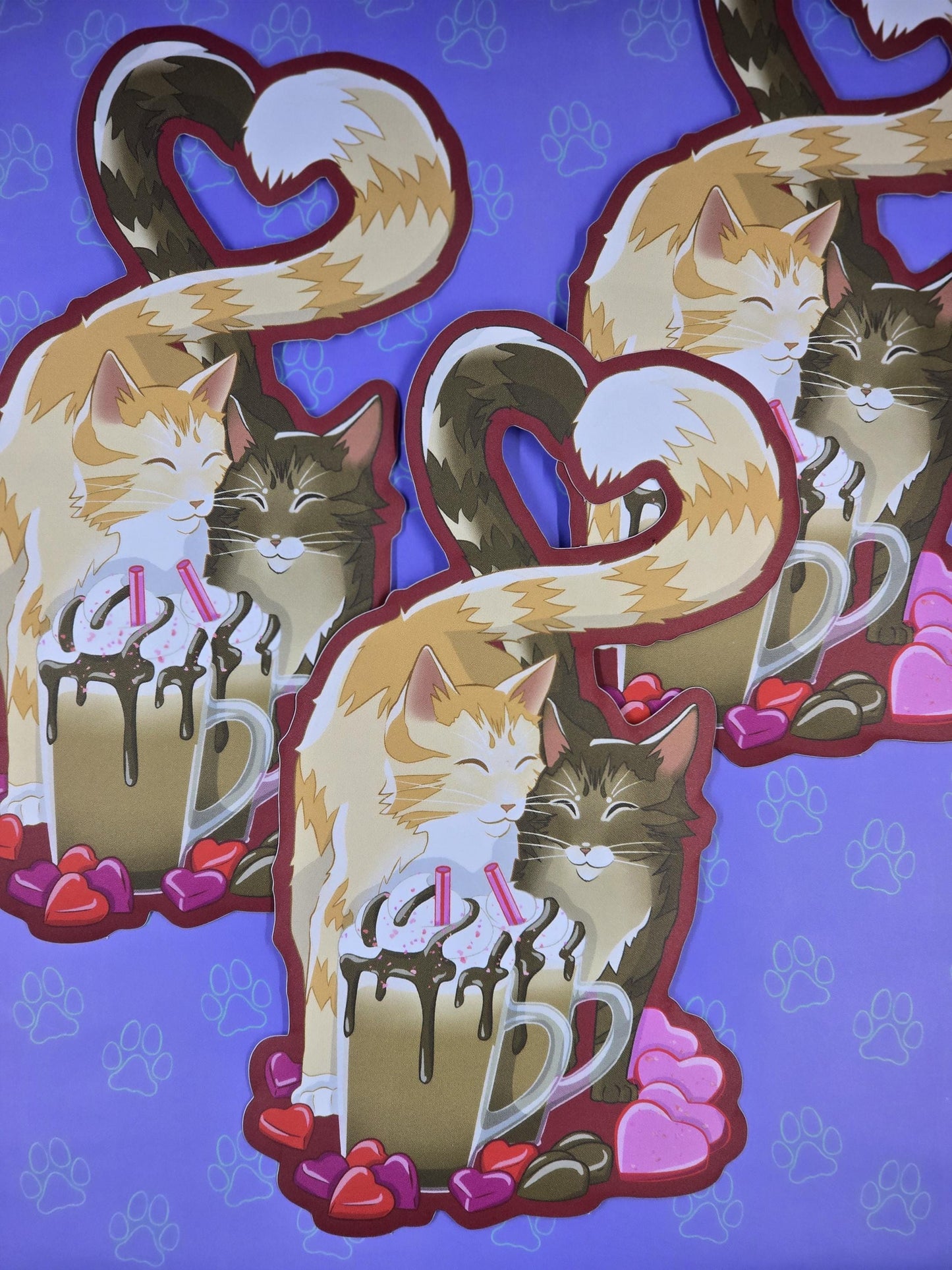 Cat-Cute-Matte Purrfect Pair Cat Sticker |Matte Sticker| 6"x3.25"