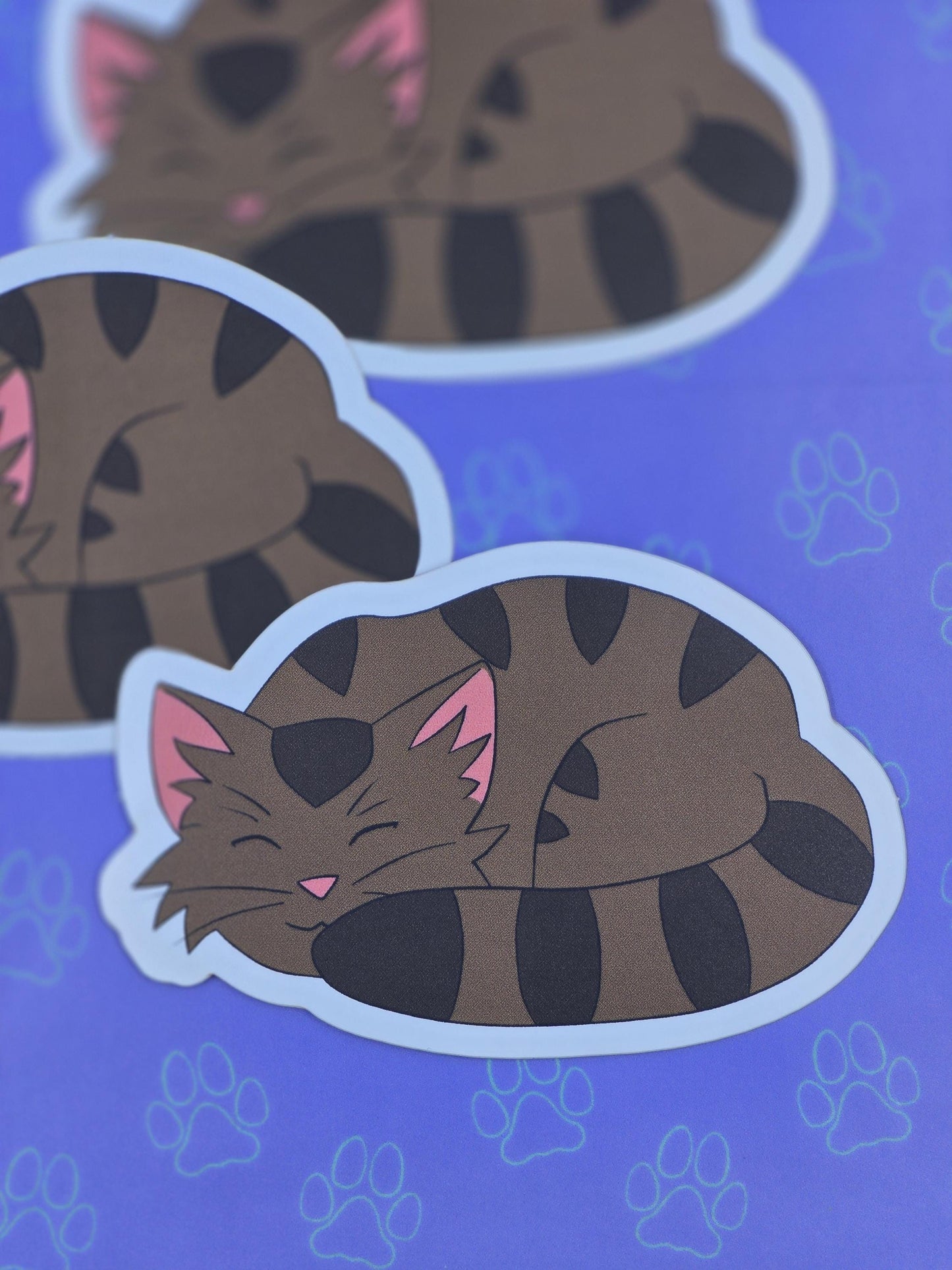 Cute-Matte Eepy Kitty - Sleeping Cat Sticker |Matte Sticker| 3"x1.93"