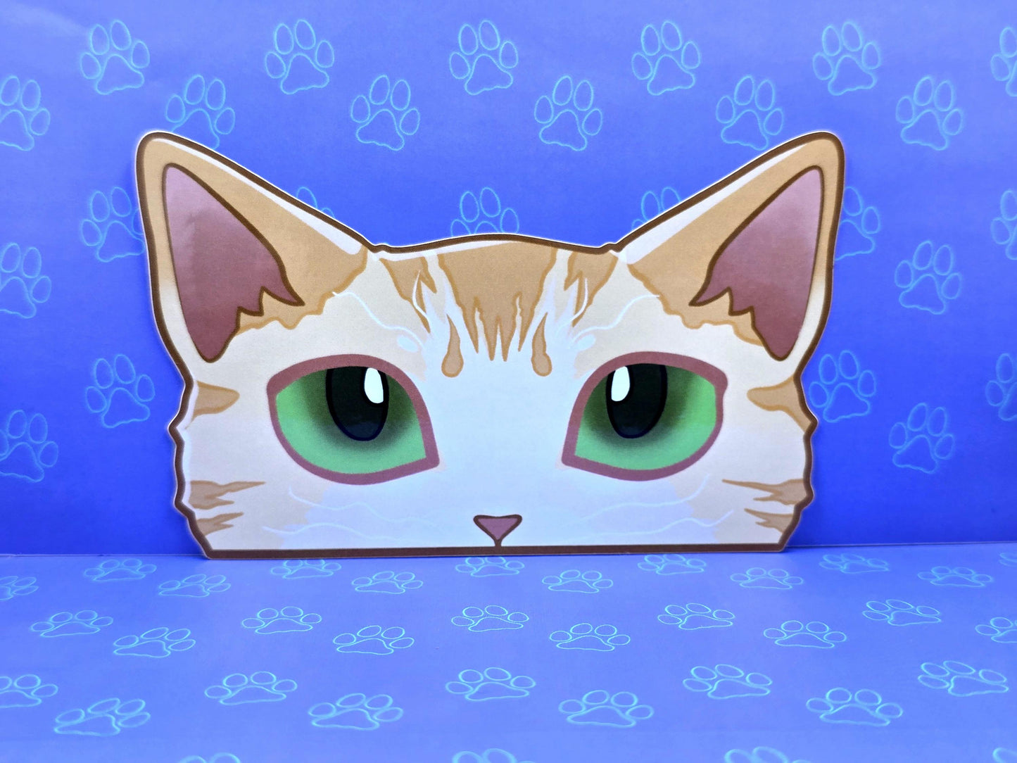 Cat-Window-Peeker Rex Cat Peeking Sticker |Cat Face| 4.65"x2.84"