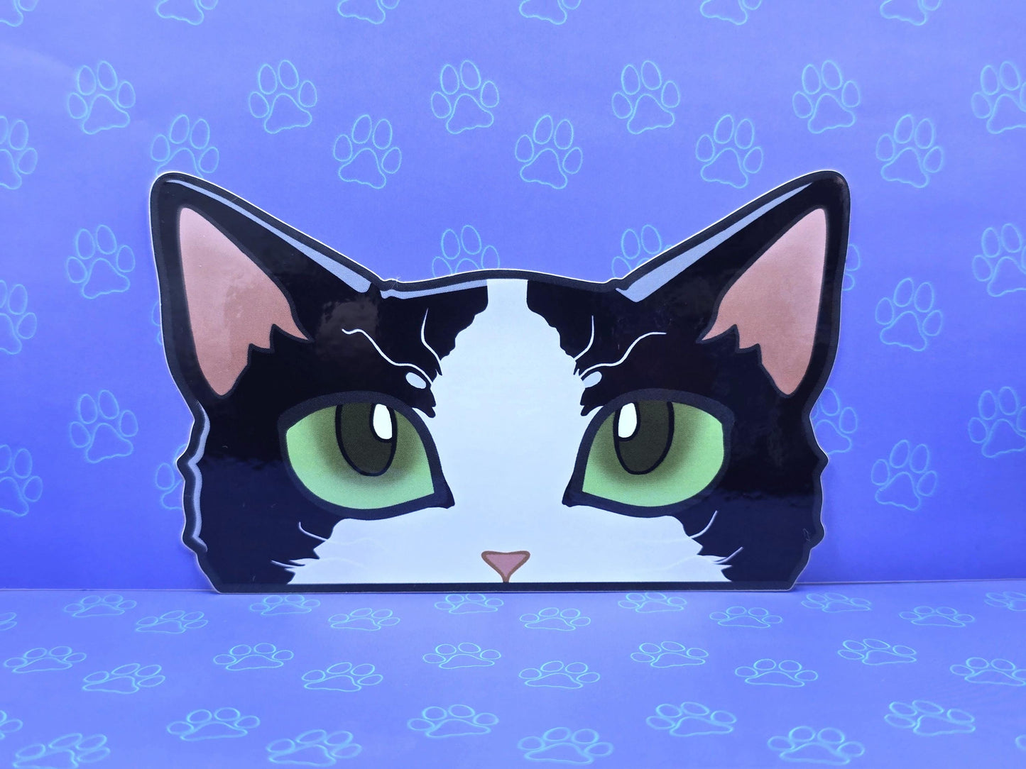 Cat-Window-Peeker Rex Cat Peeking Sticker |Cat Face| 4.65"x2.84"