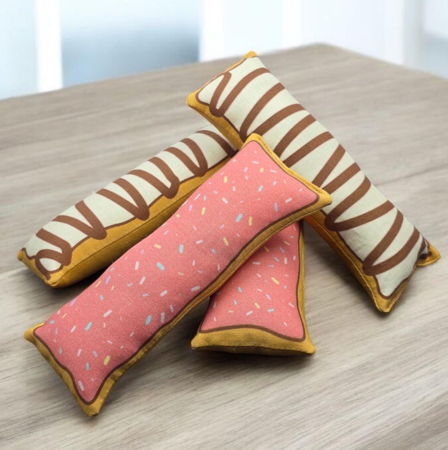Catnip Filled Kick Stick - 1 Long John Doughnut Cat Toy 2.5" x 6.5"