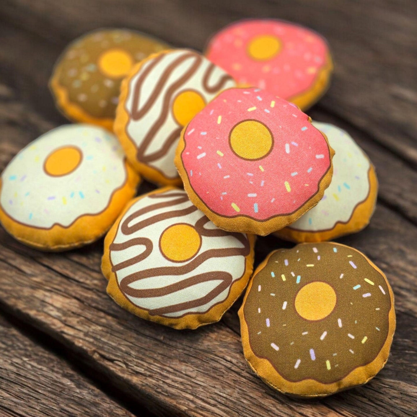 Catnip Filled Doughnut Cat Toy 3" x 3"