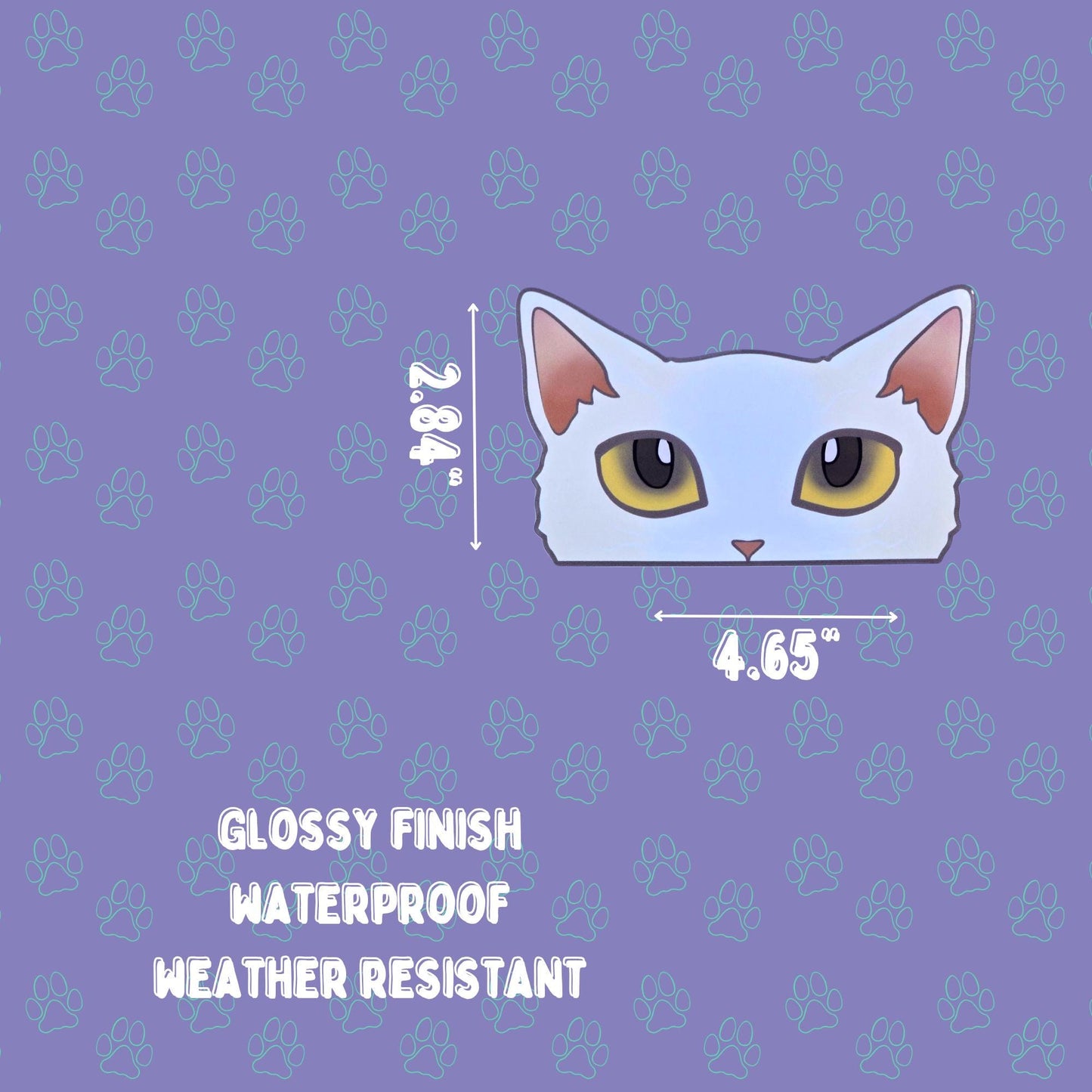 Cat-Window-Peeker Rex Cat Peeking Sticker |Cat Face| 4.65"x2.84"