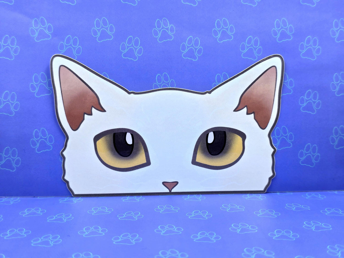 Cat-Window-Peeker Rex Cat Peeking Sticker |Cat Face| 4.65"x2.84"
