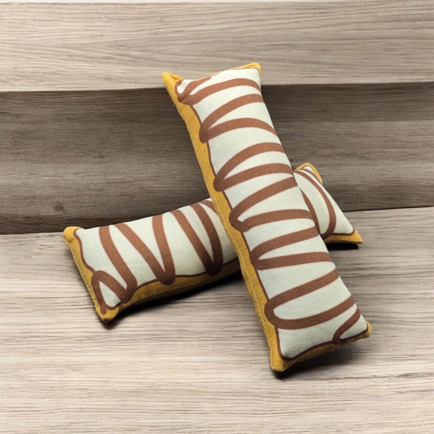 Catnip Filled Kick Stick - 1 Long John Doughnut Cat Toy 2.5" x 6.5"