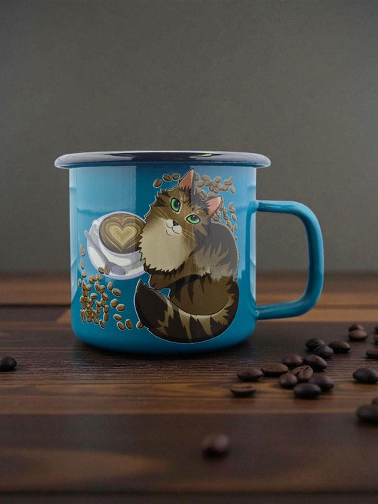Cat-Mug-Enamel | Toe Beans House Roast | Campfire Mug 12 oz.