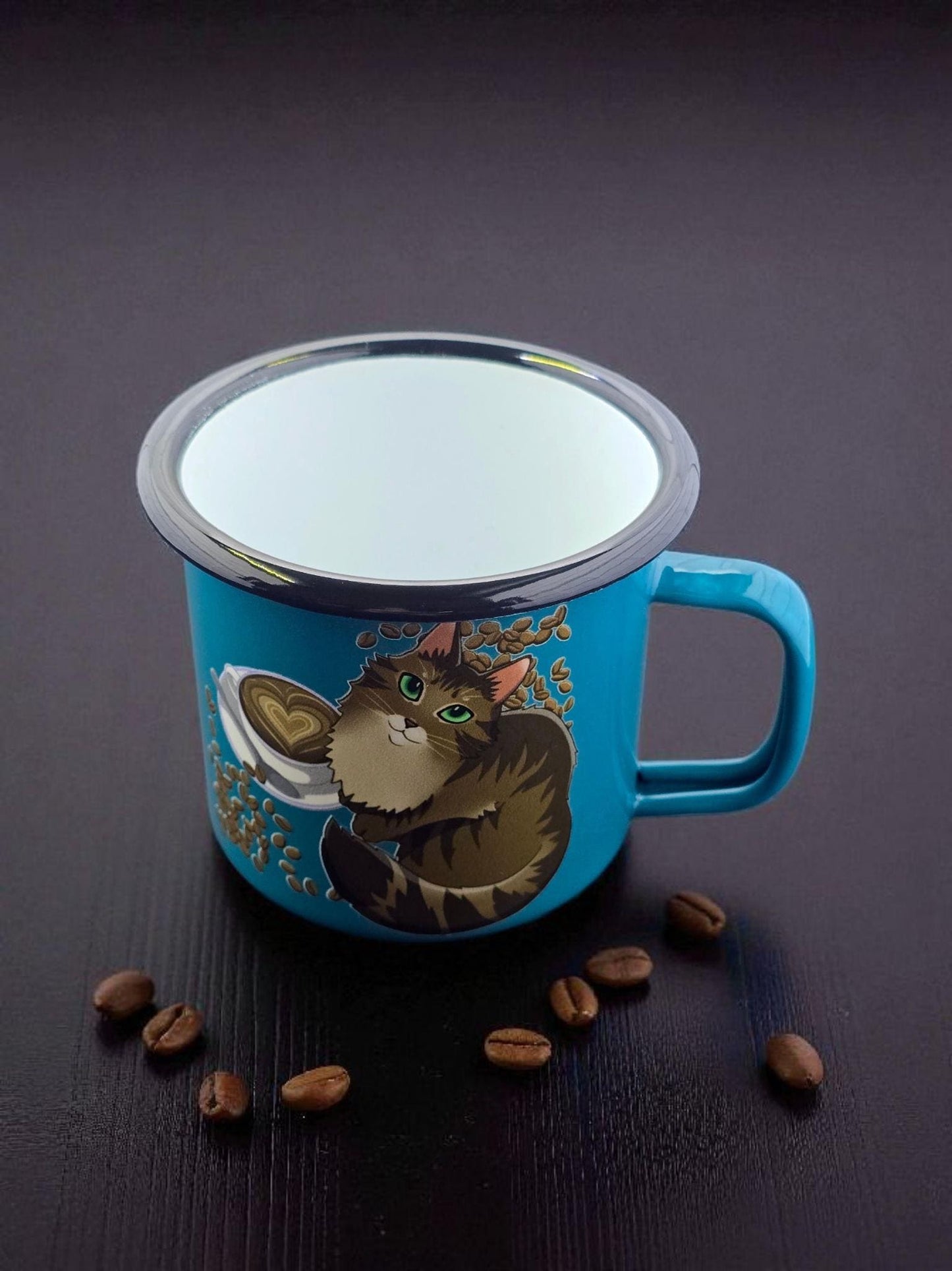 Cat-Mug-Enamel | Toe Beans House Roast | Campfire Mug 12 oz.