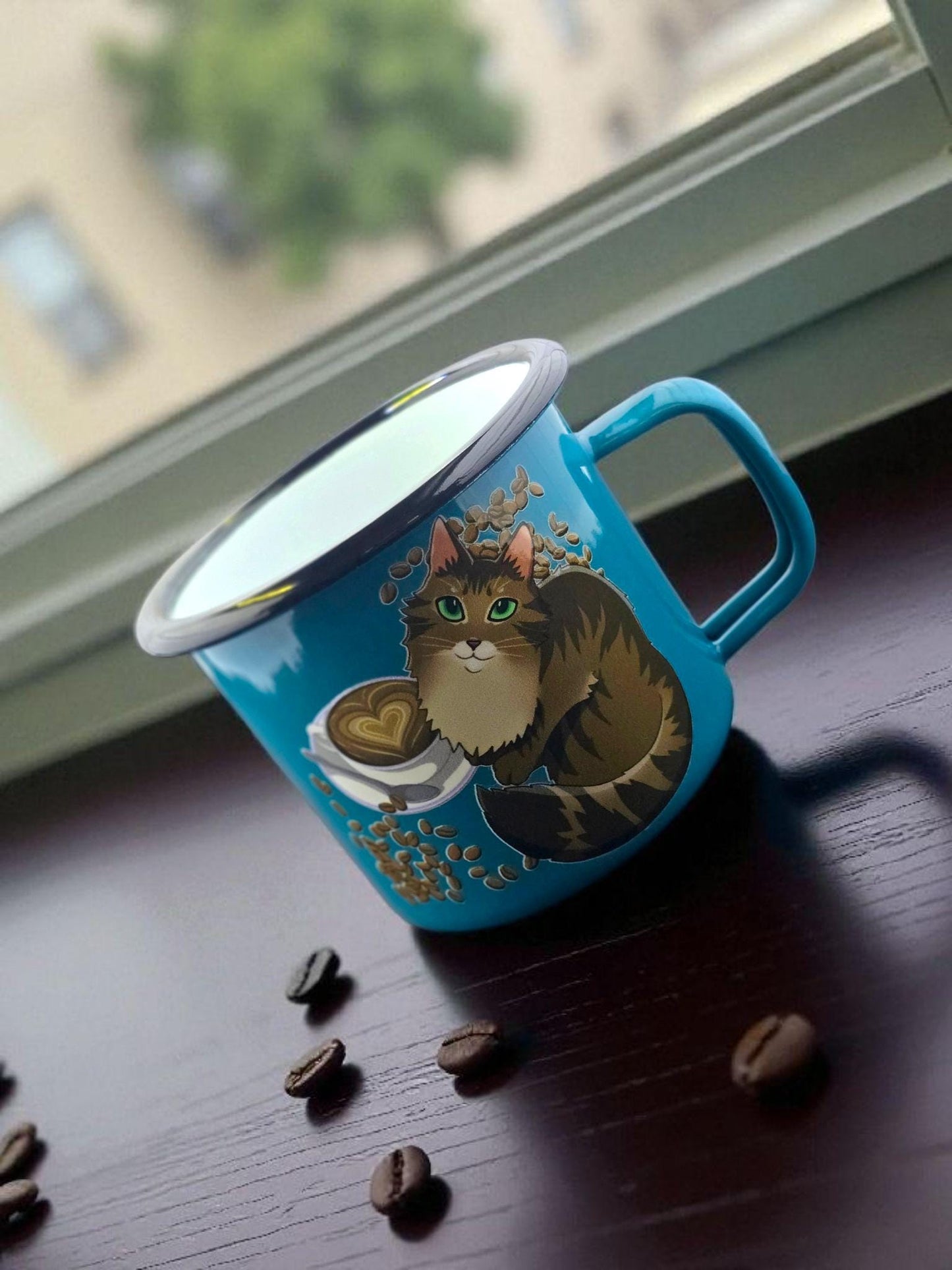 Cat-Mug-Enamel | Toe Beans House Roast | Campfire Mug 12 oz.