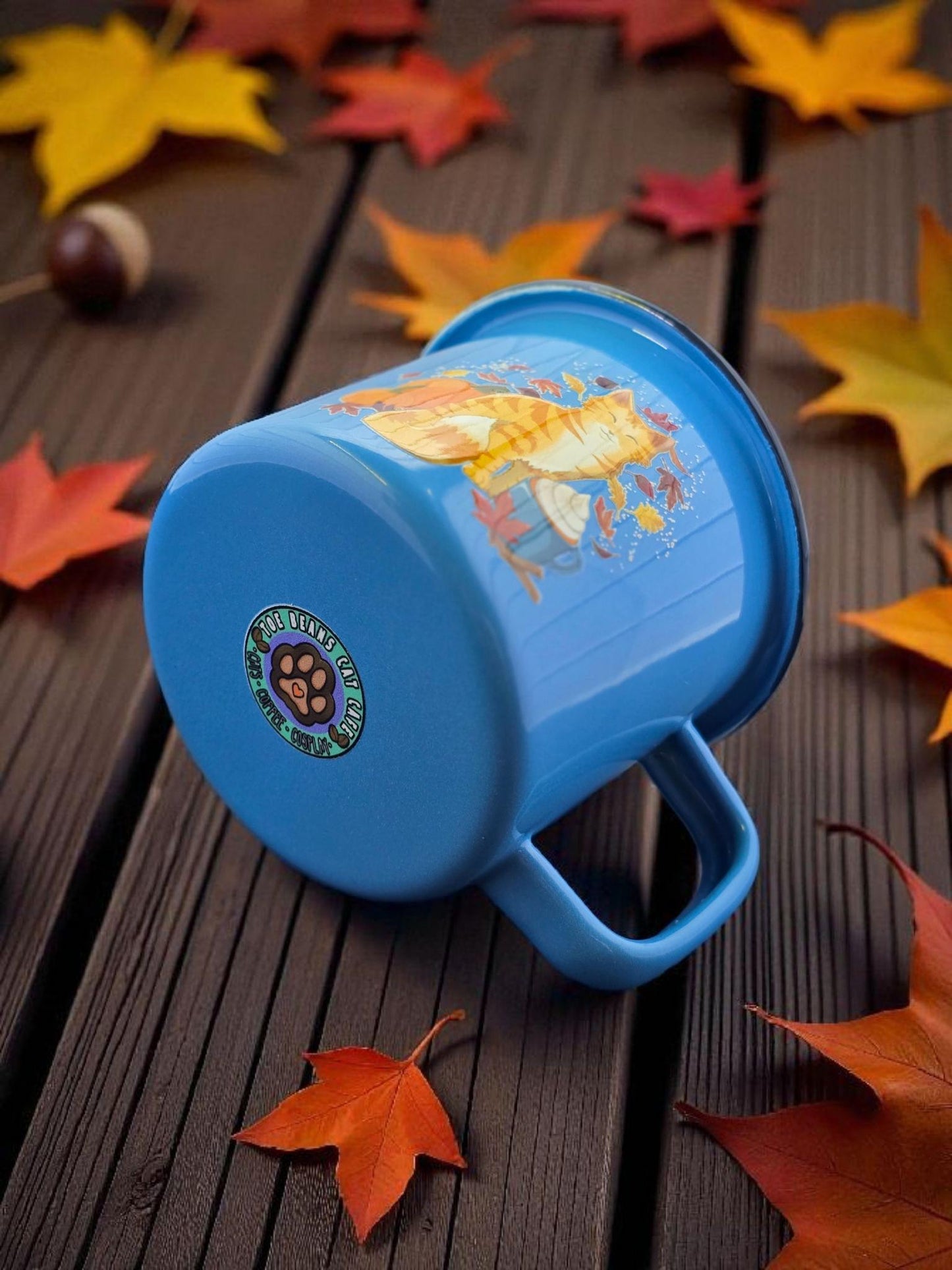 Cat-Mug-Enamel | Pawmpkin Spice | Campfire Mug 12 oz.