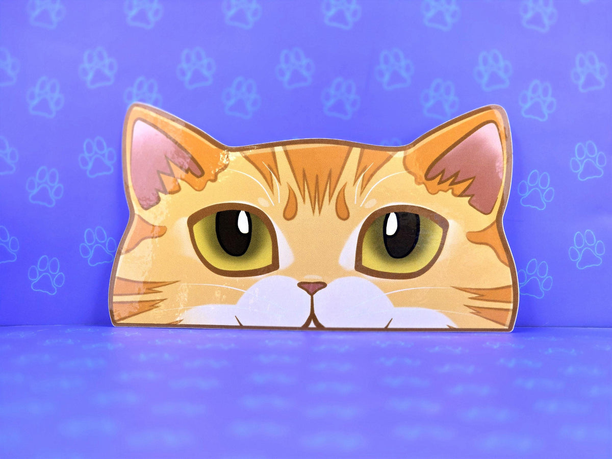 Cat-Window-Peeker British Shorthair Cat Peeking Sticker |Cat Face| 4.97"x2.77"