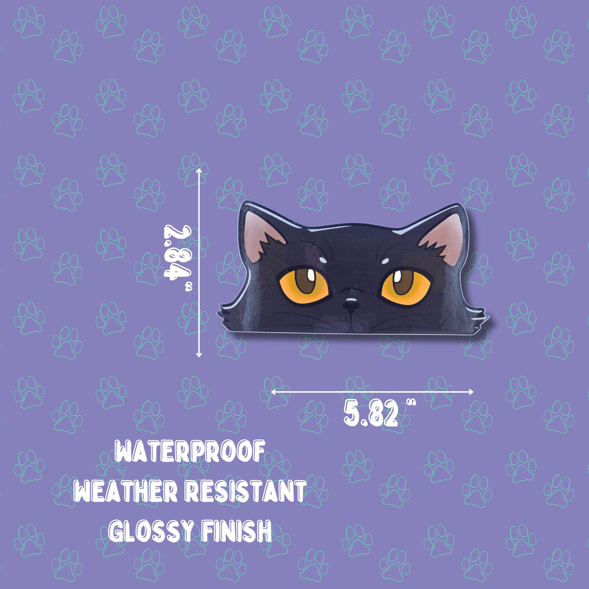 Cat-Window-Peeker Persian Cat Peeking Sticker |Cat Face| 5.82"x2.84"