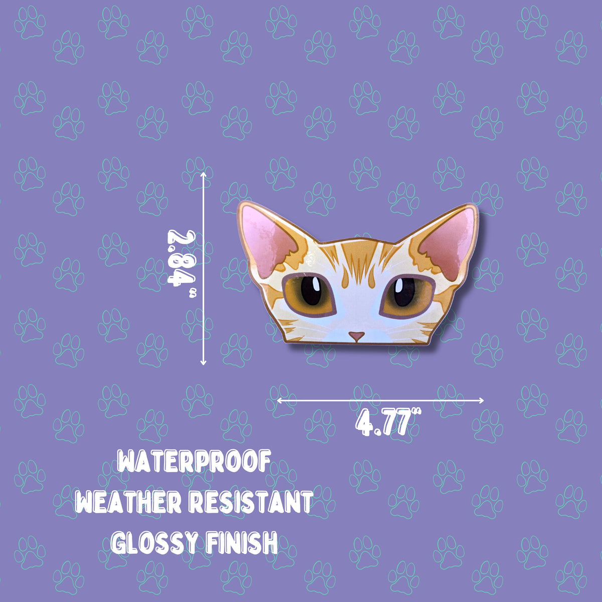 Cat-Window-Peeker Oriental Shorthair Cat Peeking Sticker |Cat Face| 4.77"x2.84"