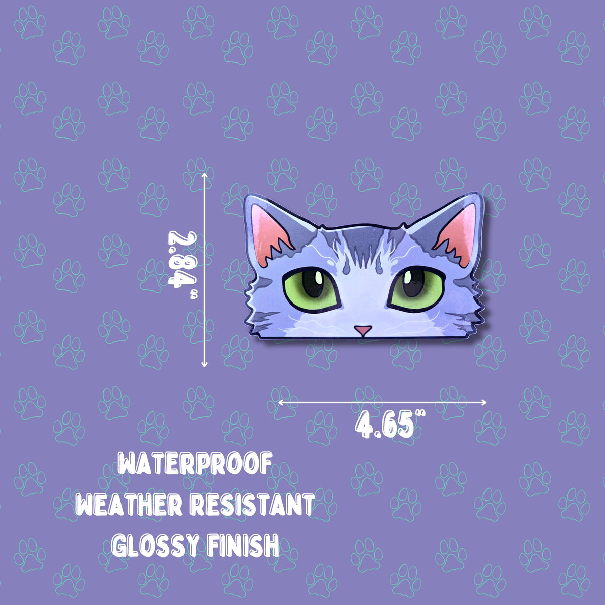 Cat-Window-Peeker Selkirk Rex Cat Peeking Sticker |Cat Face| 4.65"x2.84"