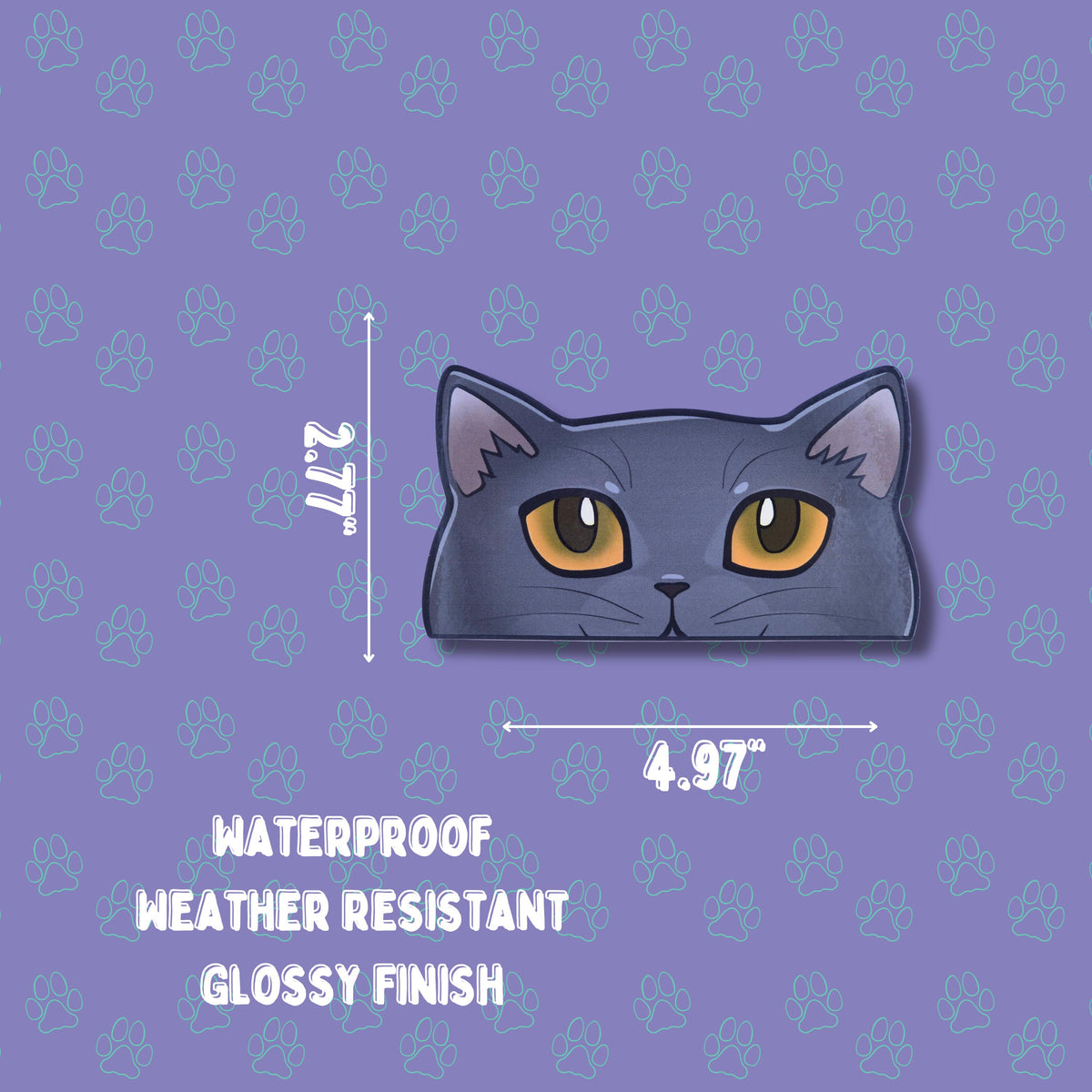 Cat-Window-Peeker British Shorthair Cat Peeking Sticker |Cat Face| 4.97"x2.77"