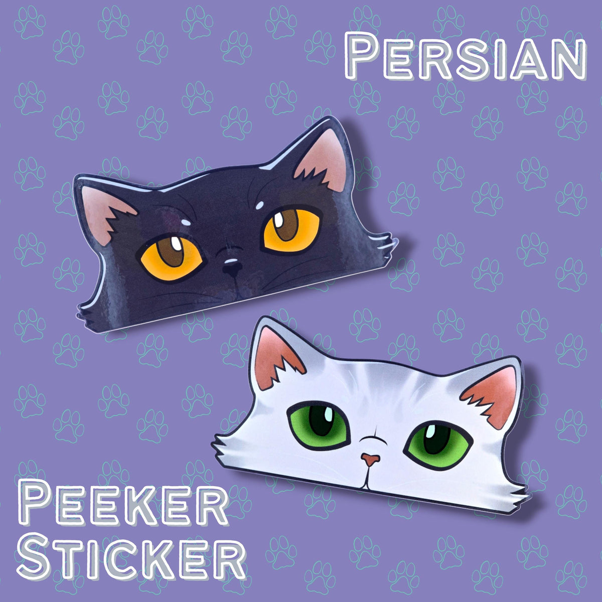 Cat-Window-Peeker Persian Cat Peeking Sticker |Cat Face| 5.82"x2.84"