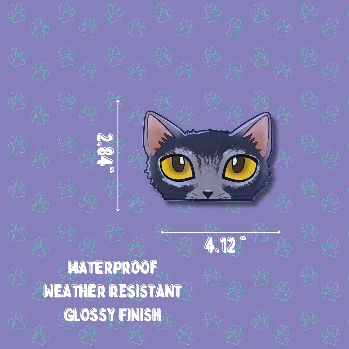 Cat-Window-Peeker Lykoi Cat Peeking Sticker |Cat Face| 4.12"x2.84"