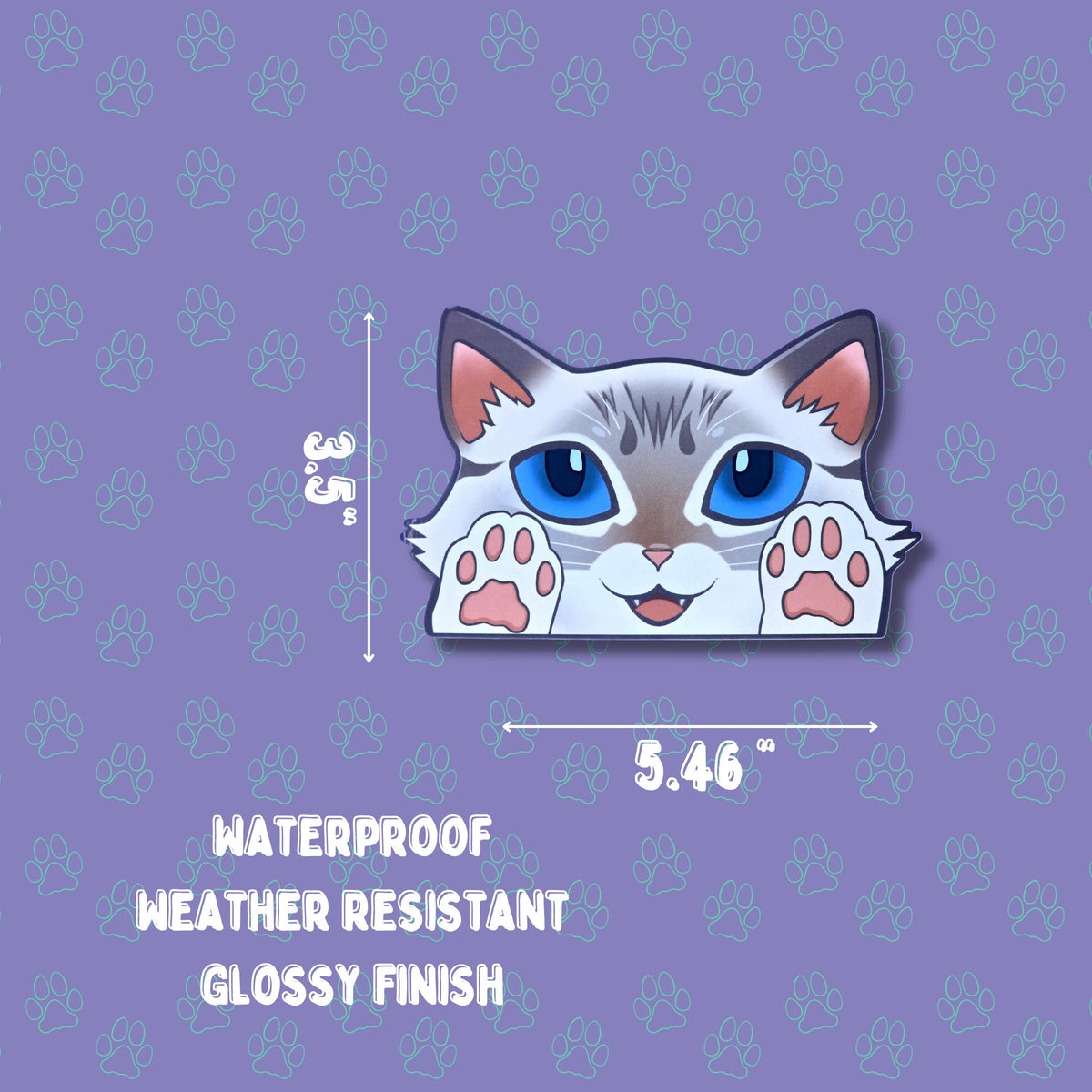 Cat-Window-Peeker Birman Cat Peeking Sticker |Cat Face| 5.46"x3.5"