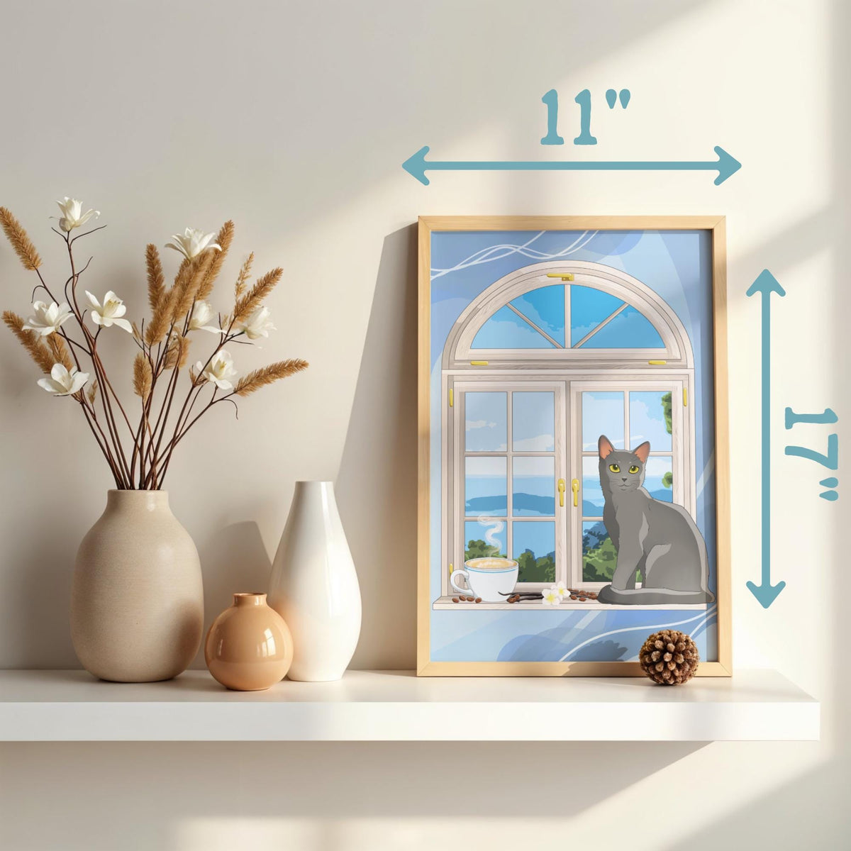 Vanilla Beans Art Print - Cat Lover Art Gift - 11" x 17" 4" x 6"