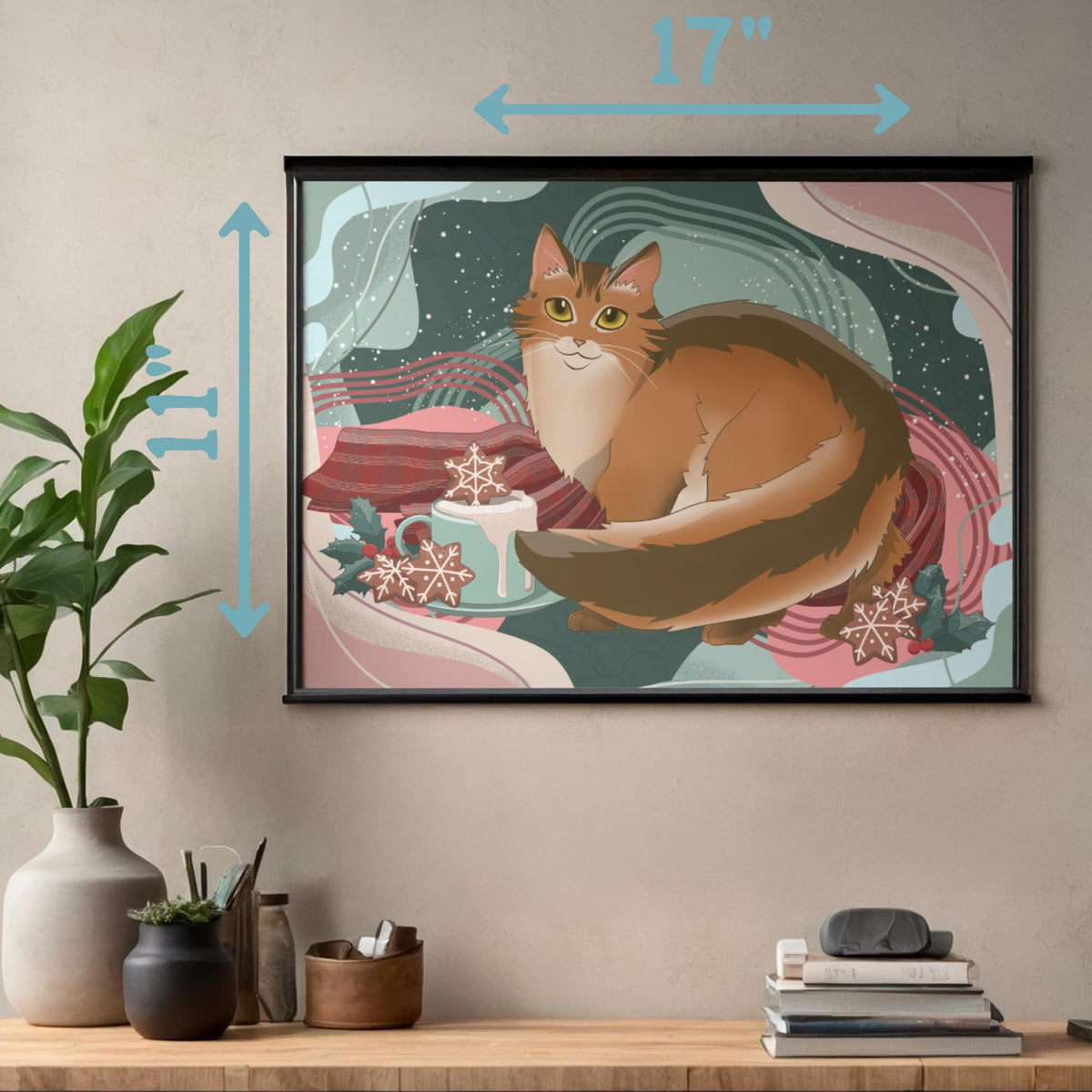 Salty Carameow Art Print - Cat Lover Art Gift - 11" x 17" 4" x 6"