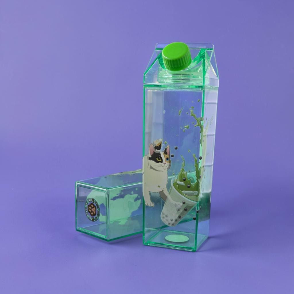 Meowtcha Boba - Japanese Bobtail-17 oz. Milk Carton Drink Bottle